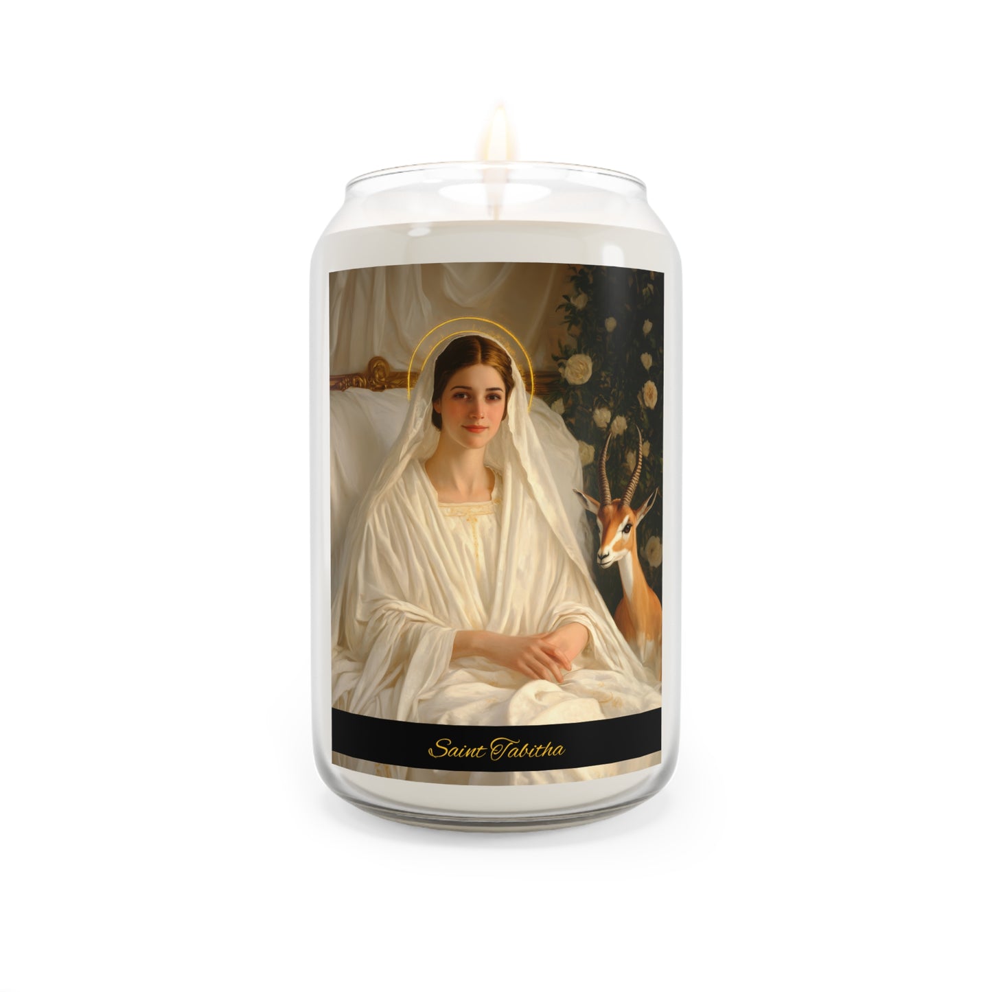 Saint Tabitha - Scented Prayer Candle, 13.75oz -  Candle - Catholic Art - prayer room Scented Candle - Religious Saint Art