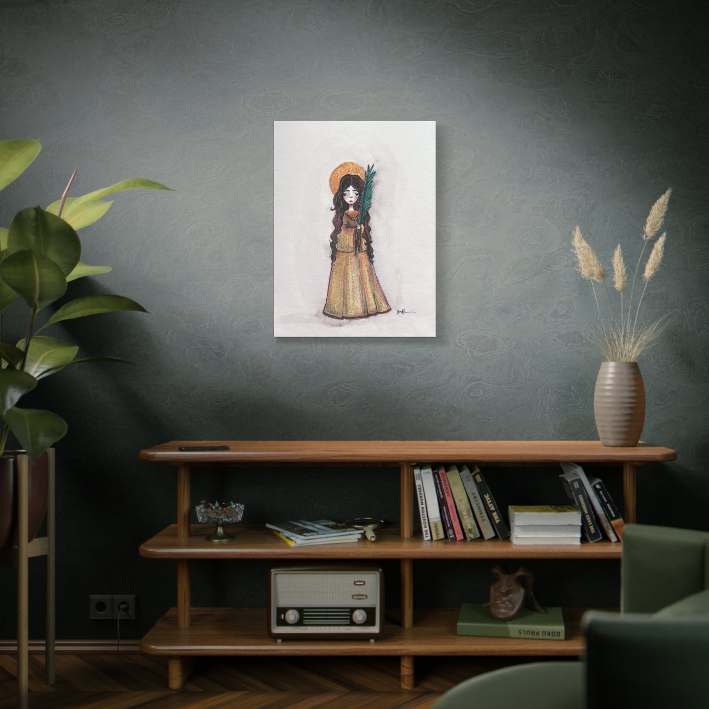 Saint Hope Canvas - Hand-Drawn Art | Catholic Canvas Print | Faith Hope and Charity Middle Sister | Sacred Art |  Devotional Artwork