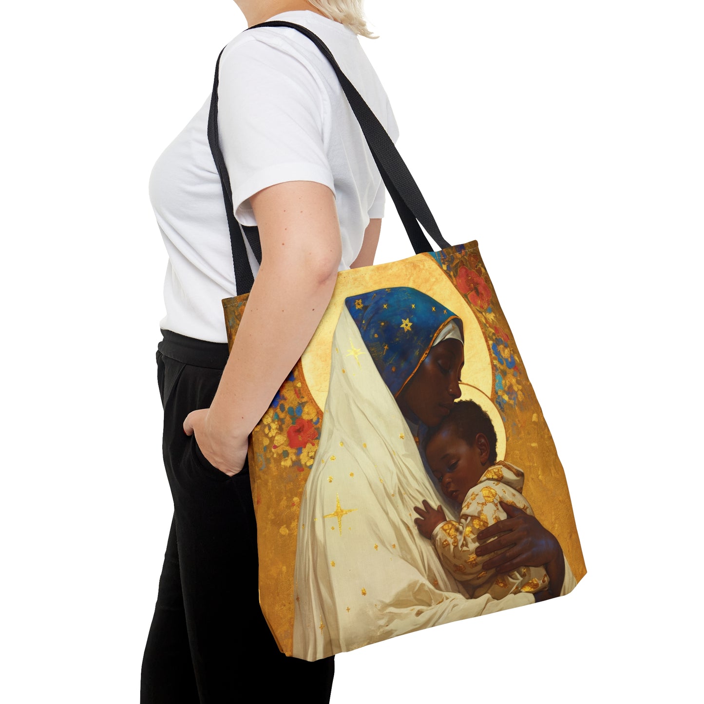 Queen of Peace and Love- Our Lady of Kibeho's Message Tote Bag - Large Medium Small Faith Art Bag - Catholic Faith Purse - Religious