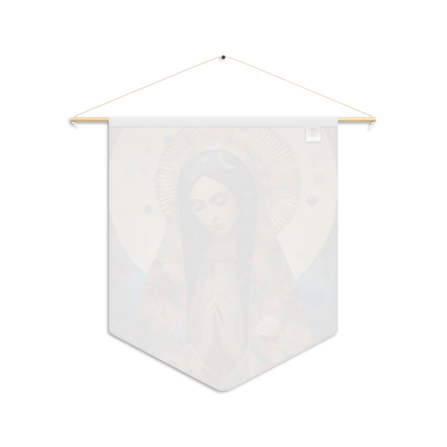 Our Lady of Guadalupe Icon of Love Wall Banner / Wall Hanging / Pennant - Religious Art - Prayer room - Catholic Art - Large - 18" x 21"