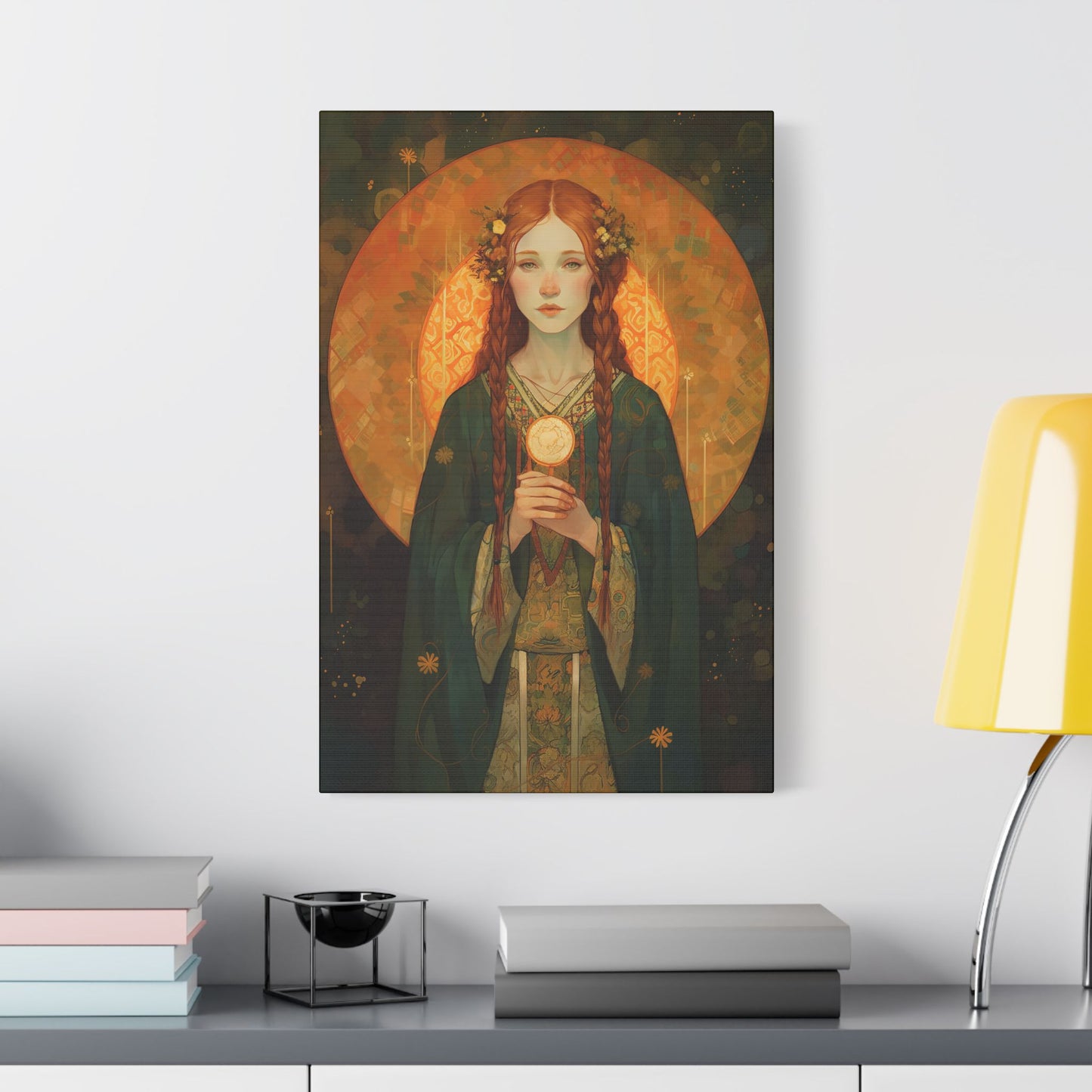 Saint Brigid of Ireland Canvas Print - Multiple Sizes - Catholic Home art - Museum Wrapped Canvas - Sanctified Souls Print