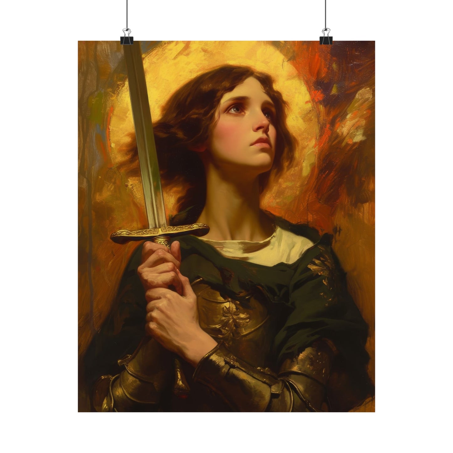 Portrait of Saint Joan of Arc Print - Sanctified Souls Print - Multiple Sizes - Premium Matte Vertical Posters