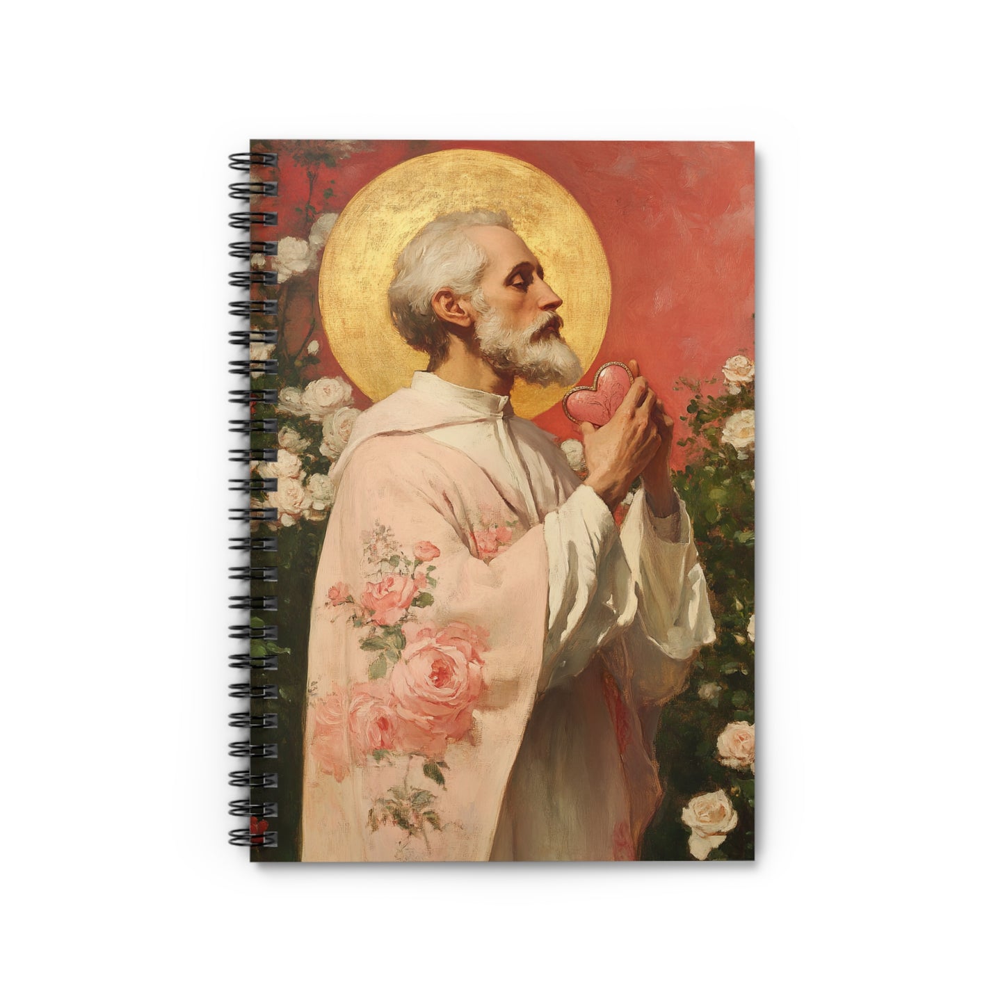 Saint Valentine - Sanctified Souls Art - Religious Based Notebook - Spiral Notebook - Prayer journal - Catholic Saint Art