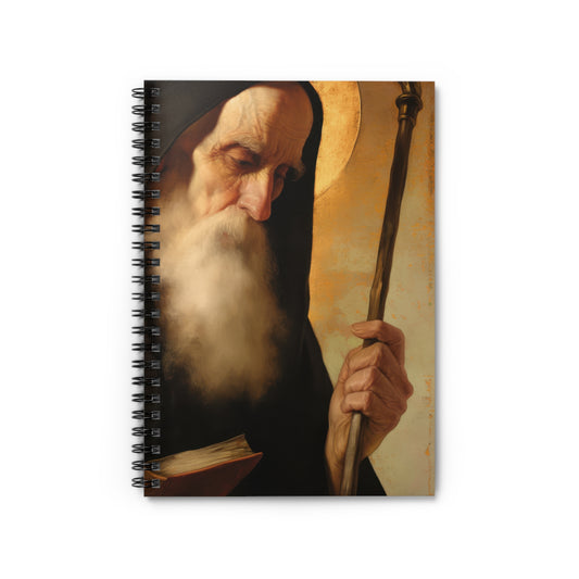 Saint Benedict  - Sanctified Souls Art - Religious Based Notebook - Spiral Notebook - Prayer journal