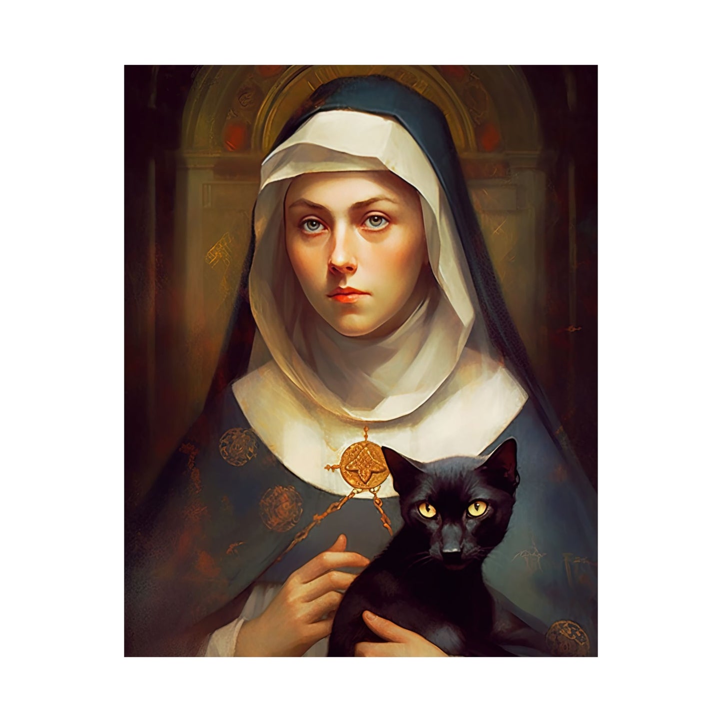 Saint Gertrude - Sanctified Souls Print - Multiple Sizes - Premium Matte Vertical Posters