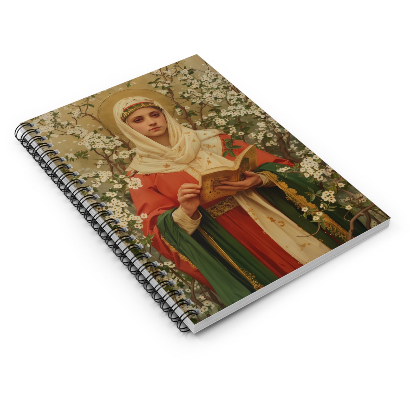 Saint Amelia / Saint Amalberga Sanctified Souls Art - Religious - Spiral Notebook - Ruled Line - Religious art - Saint Artwork