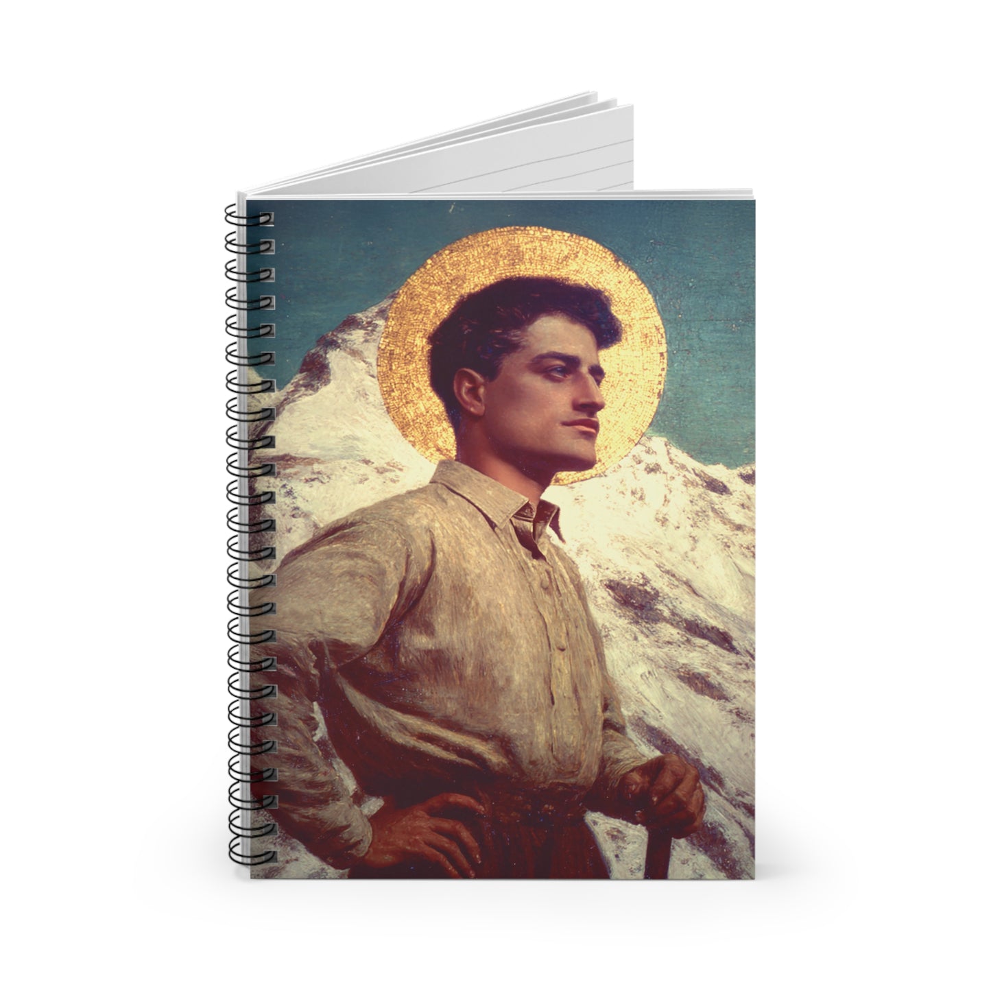 Saint Pier Giorgio Frassati - Sanctified Souls Art - Religious Based Notebook - Spiral Notebook - Prayer journal