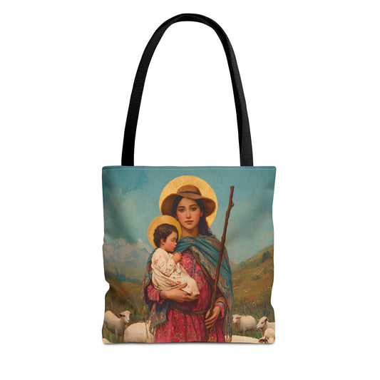Divina Pastora - Divine Shepherdess - Marian Title - Mother Mary - Tote Bag - Large Medium Small Faith Art Bag - Tote Purse - Double Sided