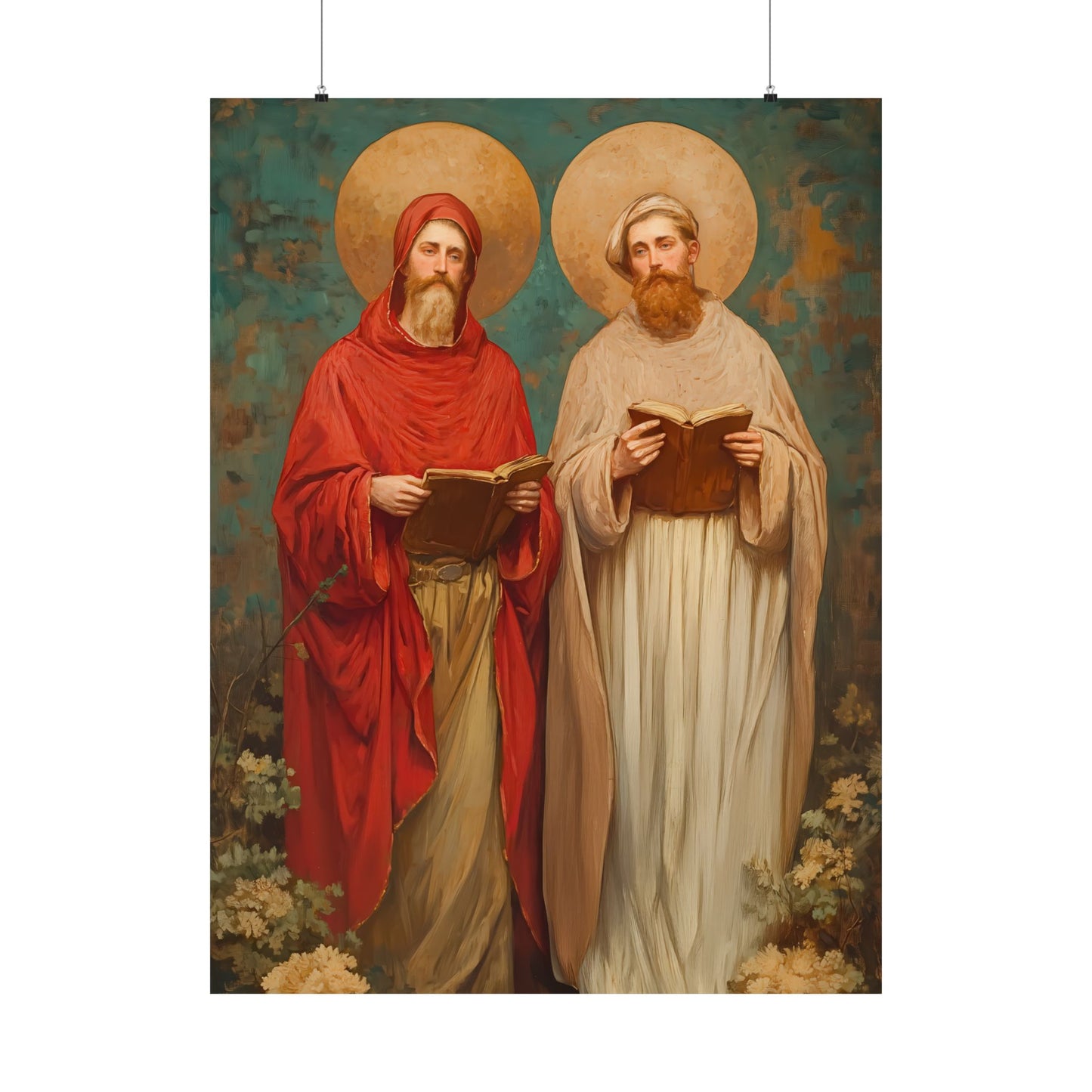 Saints Cosmas and Damian -  Catholic Art - Multiple Sizes - Premium Posters - Catholic Art - Christian Home - Brother Martyr Art - Christian