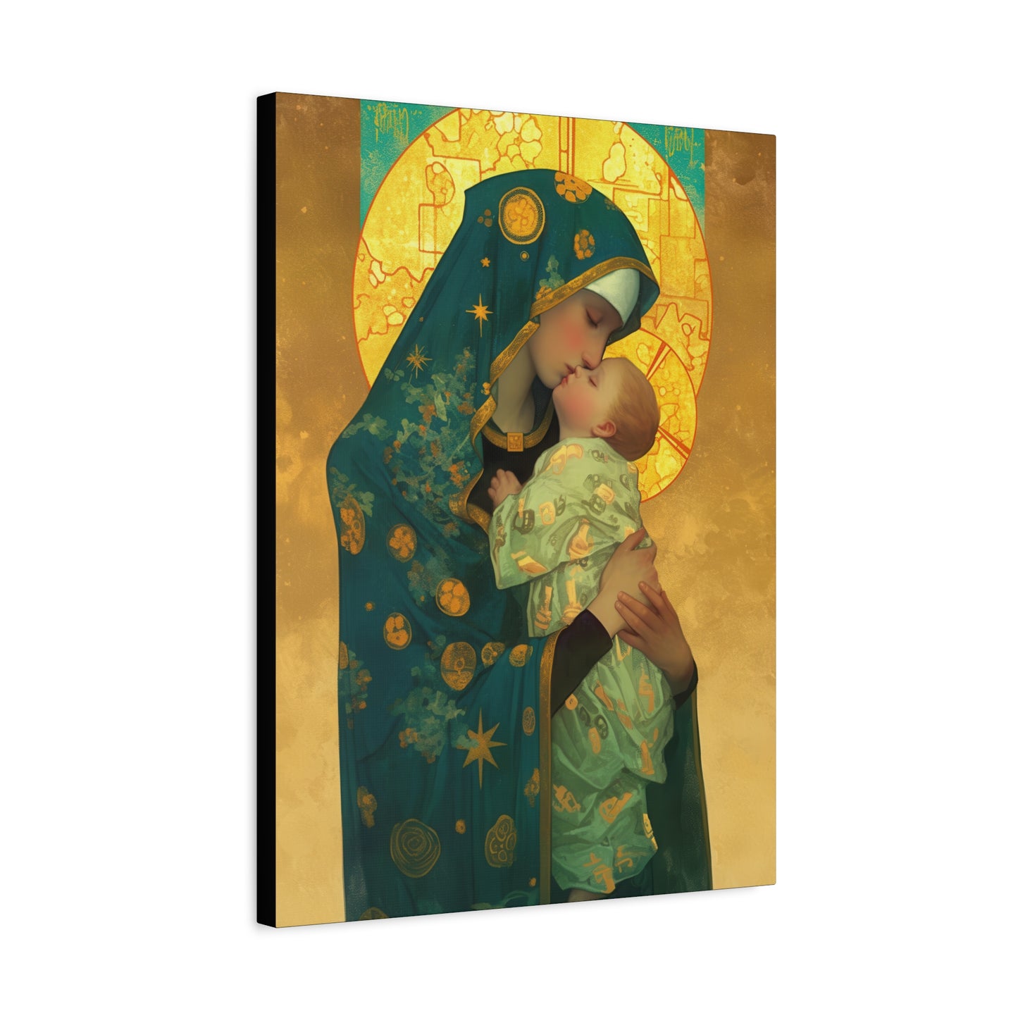 Peaceful Refuge - Mary and the Christ Child - Museum Wrapped Canvas - Print - Religious Art for your Home - Catholic Saint Art