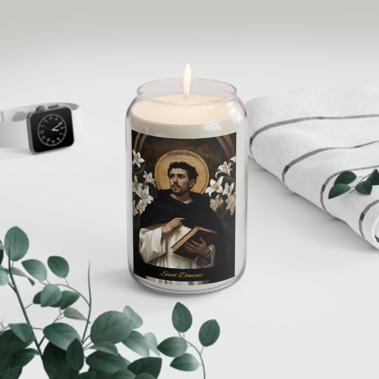 Saint Dominic - Scented Prayer Candle, 13.75oz -  Candle - Catholic Art - prayer room Scented Candle - Religious Saint