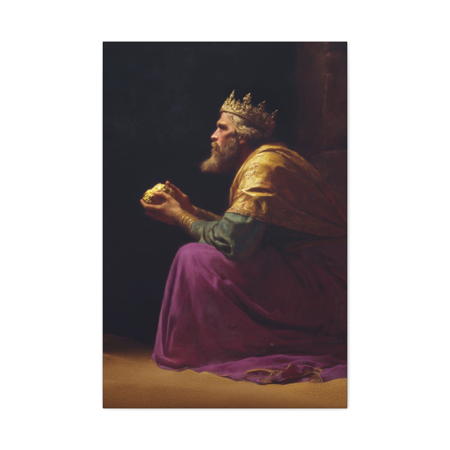 Melchior and the Gift Fit for a King - 3 Wise Men - Gallery Wrapped Canvas - Print - Religious Art for your Home - Catholic