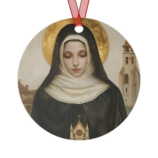 Saint Erentrude Metal Ornament - Religious Holiday Christmas Ornament and Keepsake - Catholic Religious Keepsake