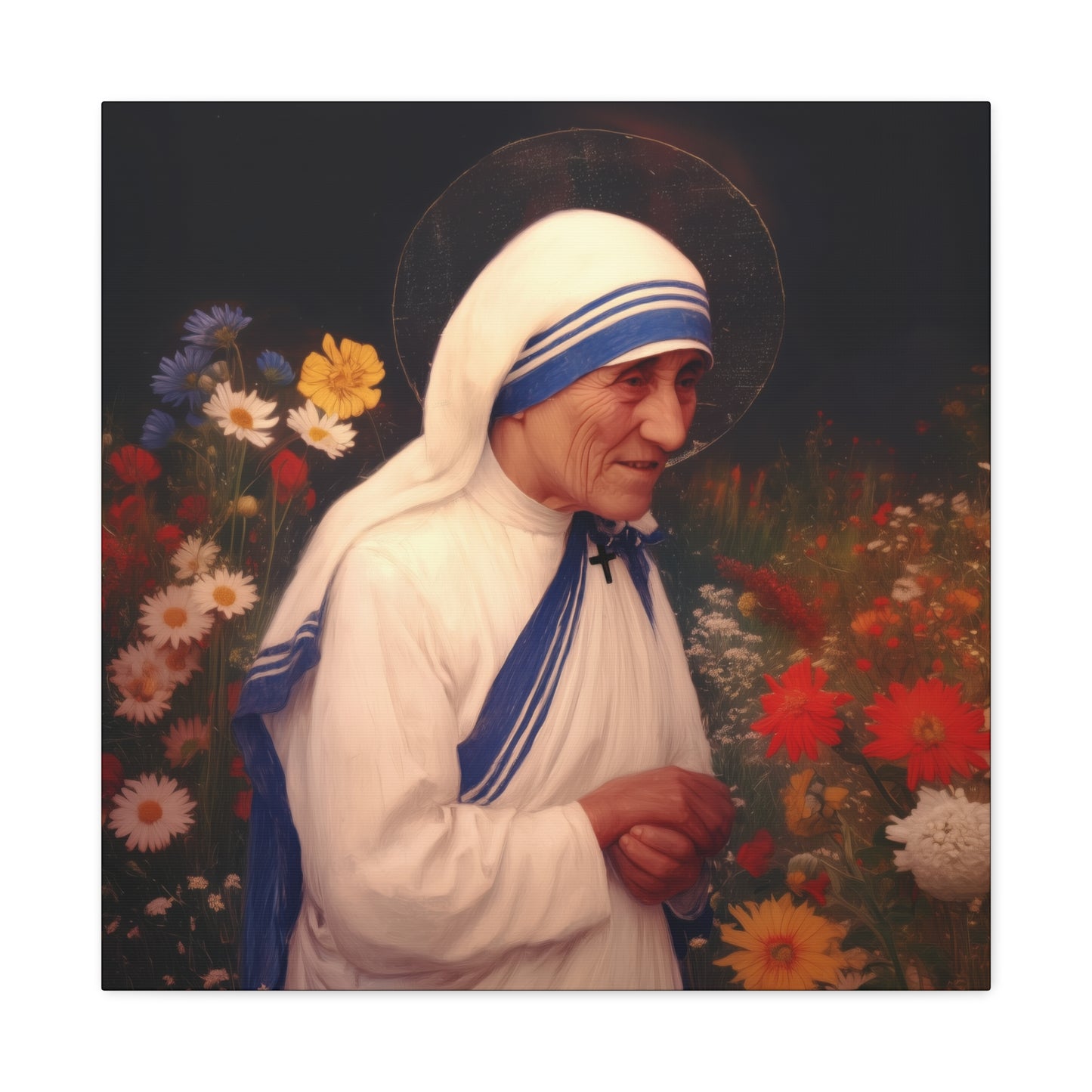 Saint Teresa of Calcutta -  Museum Wrapped Canvas - Sanctified Souls Print - Religious Art for your Home - Catholic Patron Saint Art
