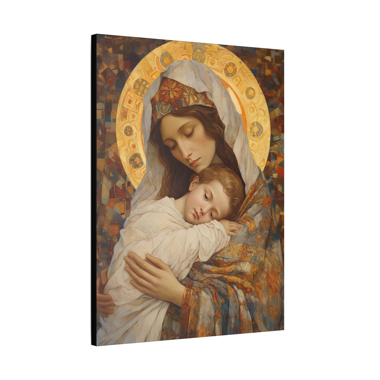 Cradle of Grace - Madonna and Christ Child - Museum Wrapped Canvas - Sanctified Souls Print - Religious Art for your Home - The Virgin Mary