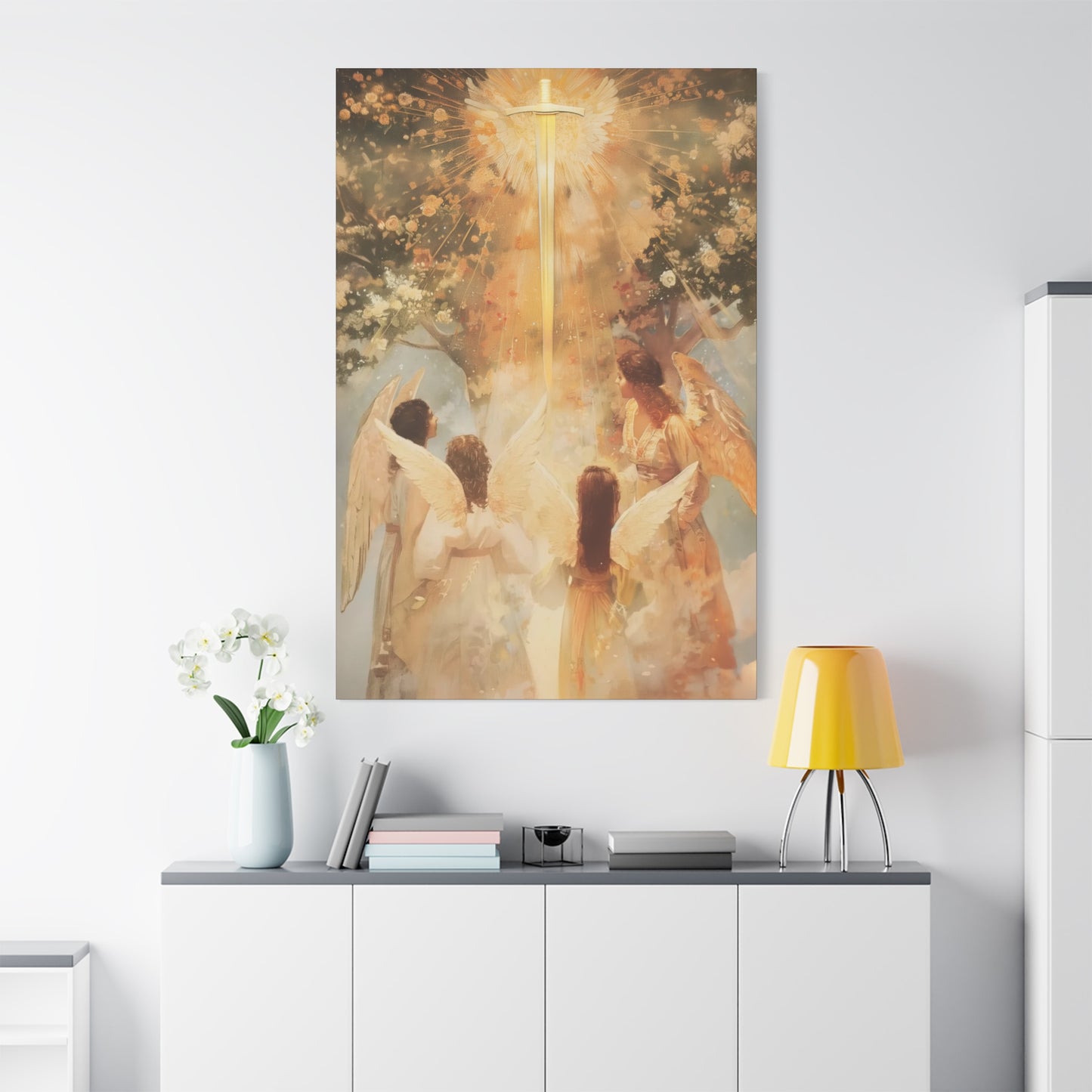 The Watchers of the First Dawn - Guardians of Eden - Gallery Wrapped Canvas - Print - Religious Art for your Home - Catholic Art