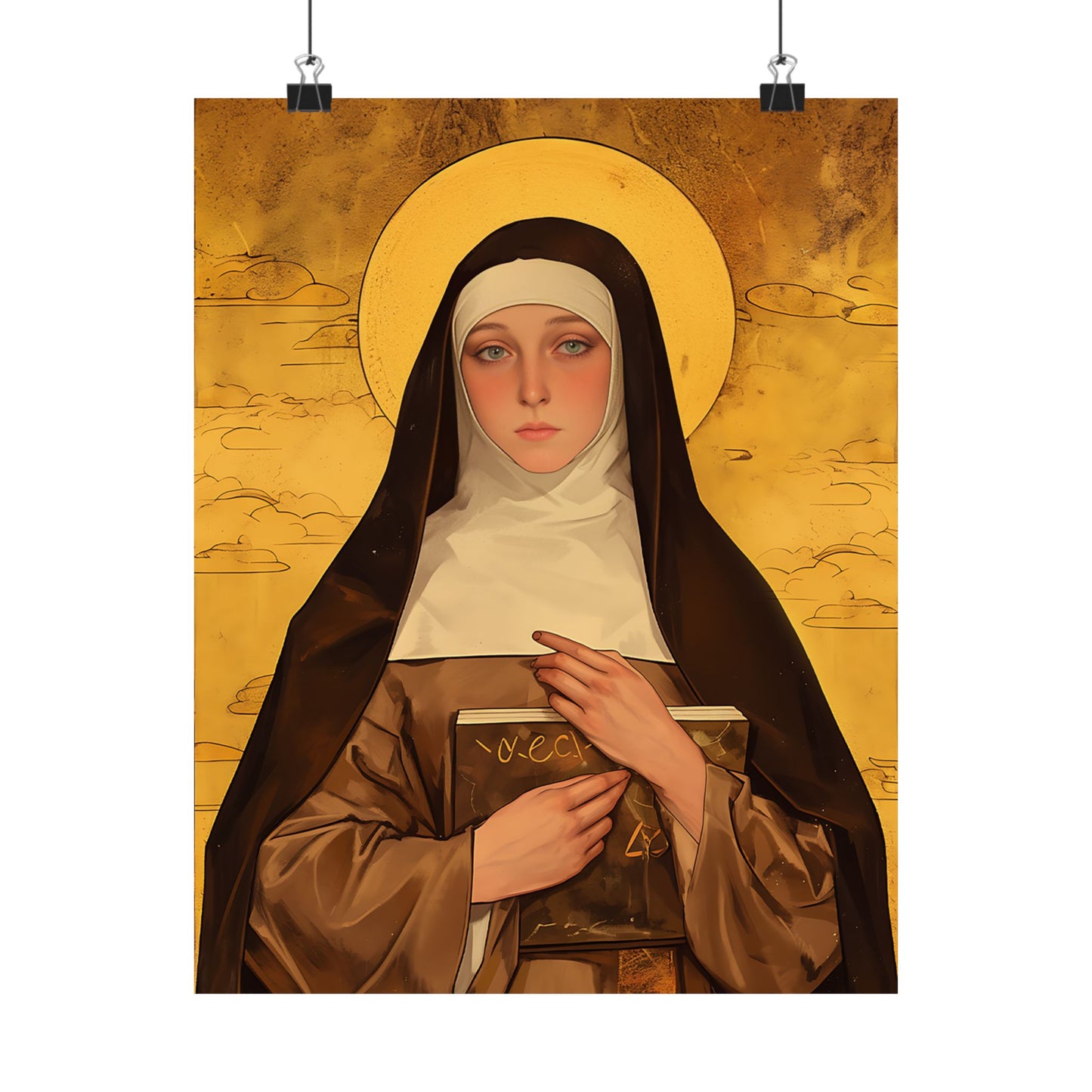Saint Catherine of Bologna Poster Print - Sanctified Souls Print - Multiple Sizes - Premium Posters - Catholic Art for your home