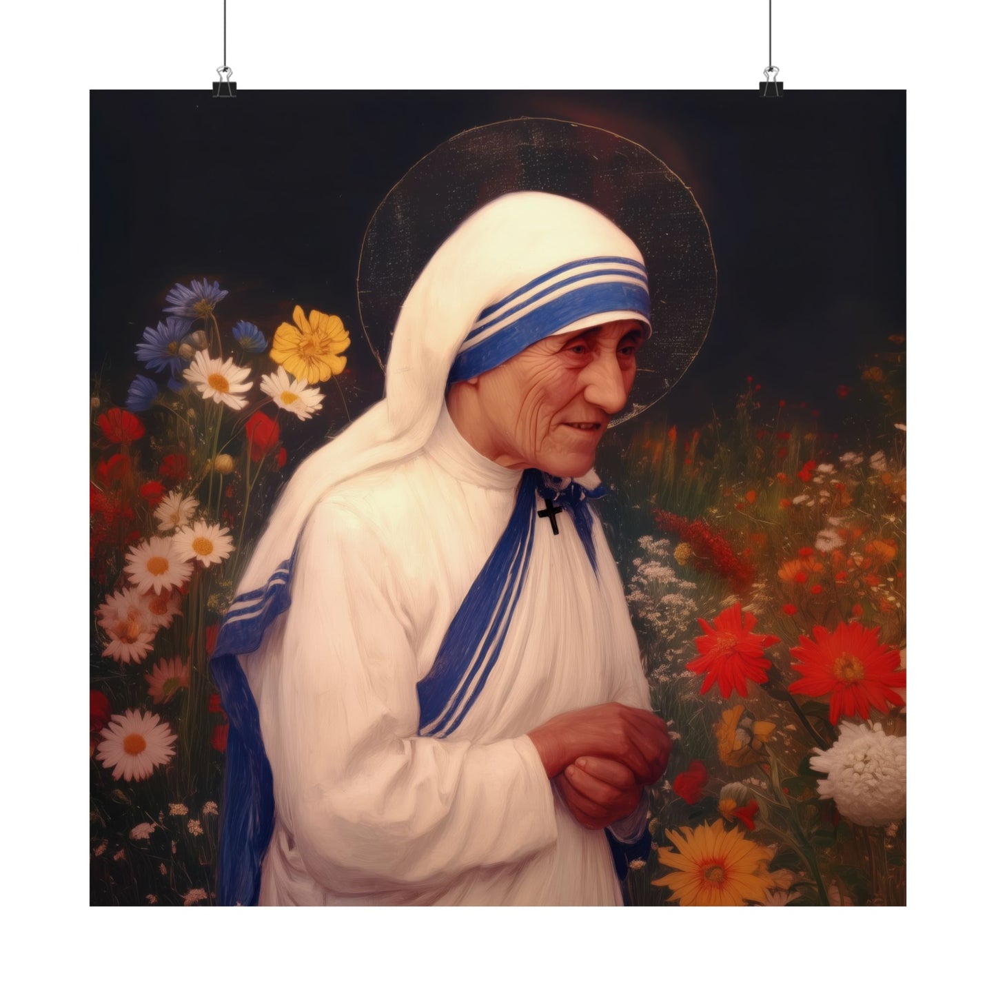 Saint Teresa of Calcutta / Mother Teresa - Sanctified Souls Print - Multiple Sizes - Premium Posters - Catholic Art - Christian Home Decor Artwork