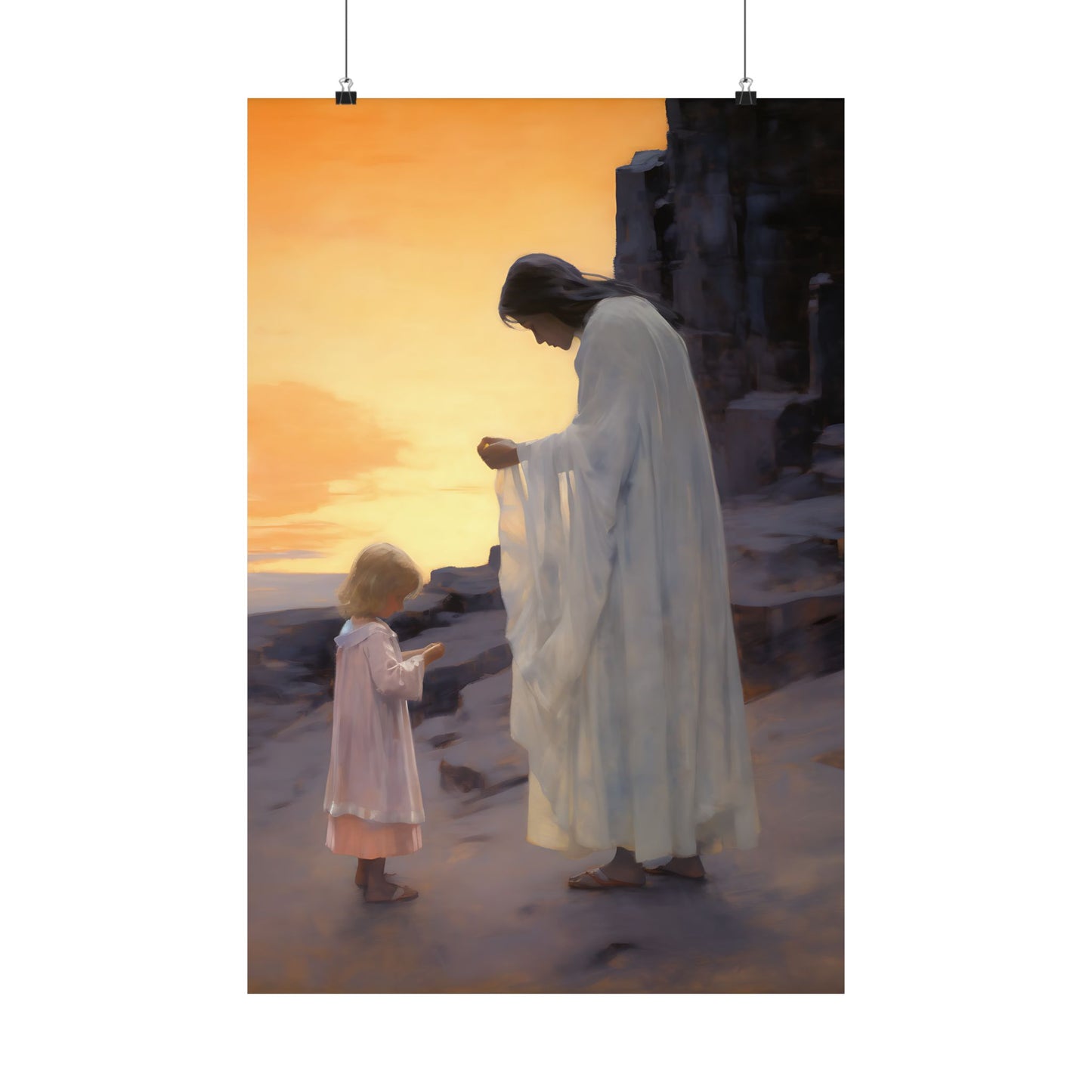 Luminous Love Print - Sanctified Souls Print - Multiple Sizes - Premium Matte Poster - Mother's Print - Art for Nursery - mother and child