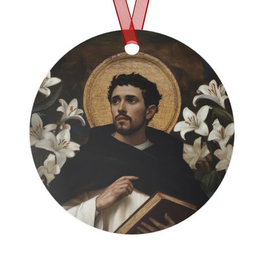 Saint Dominic Metal Ornament - Religious Holiday Christmas Ornament and Keepsake - Prayer Ornament