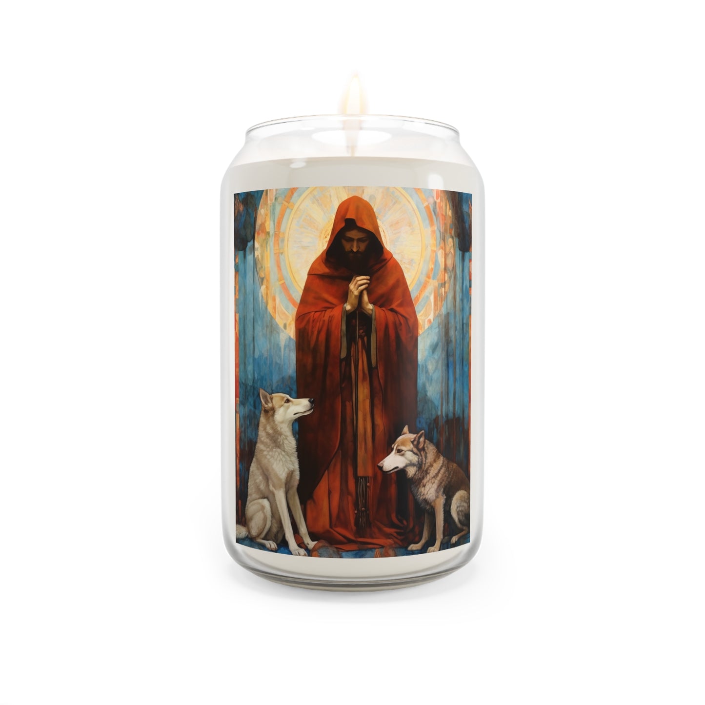 Saint Ailbhe  - Scented Prayer Candle, 13.75oz - Tall Size - Religious Prayer Candle - Catholic Art - Patron Saint of Wolves