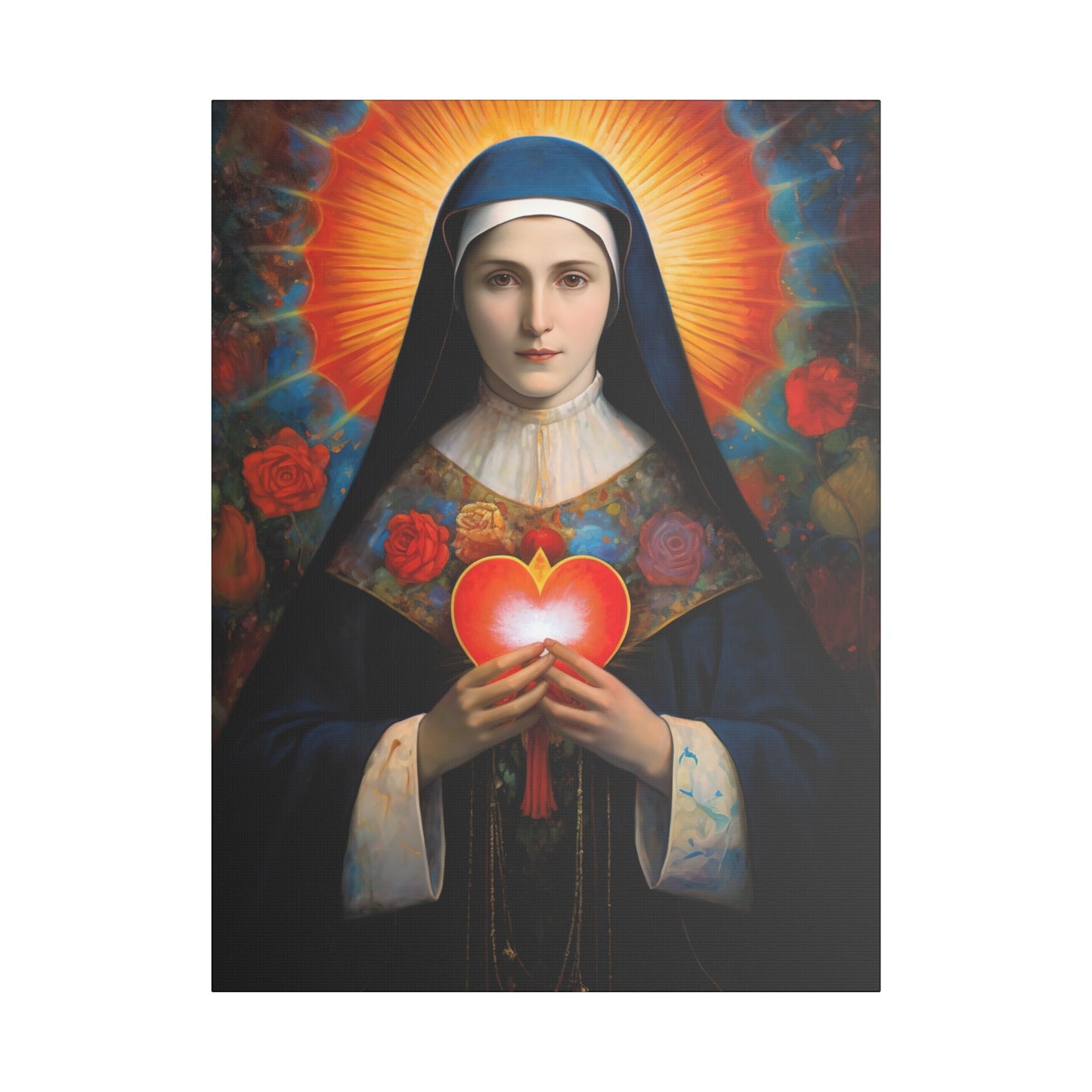 Saint Jane Frances de Chantal Canvas Print - Multiple Sizes - Catholic Home art - Museum Wrapped Canvas - Sanctified Souls Print