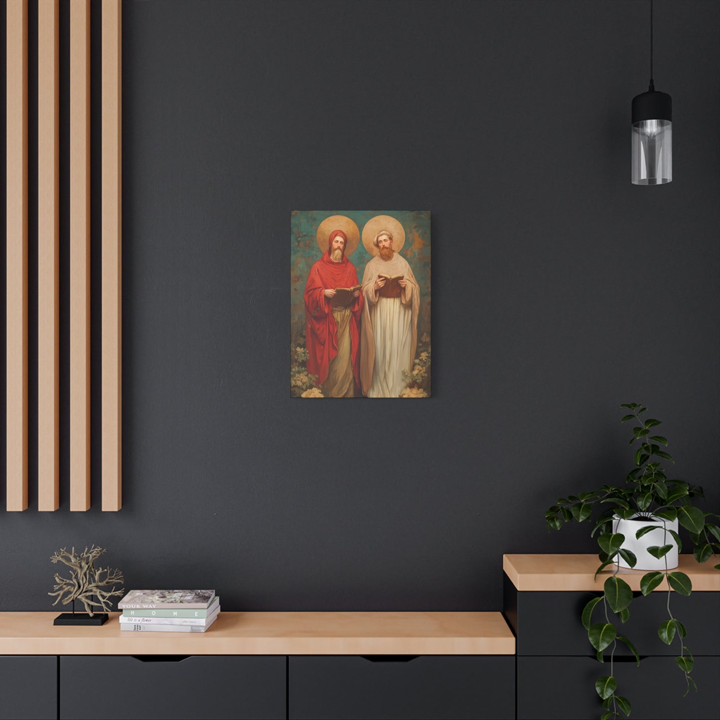 Saints Cosmas and Damian - Multiple Sizes - Catholic Home art - Museum Wrapped Canvas - Sanctified Souls Print - Catholic Martyr Art
