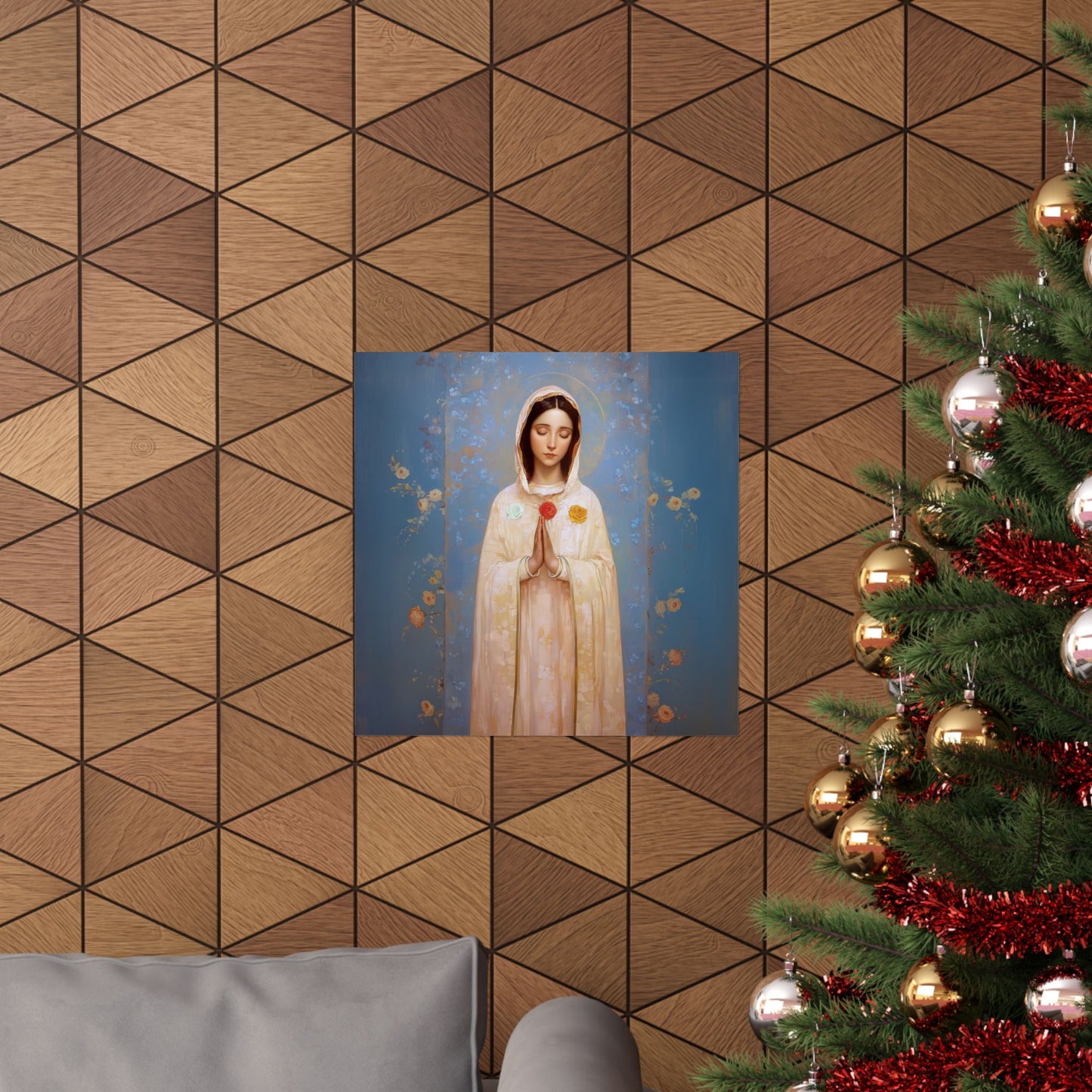 Rosa Mystica - Mystical Rose - Mother Mary - Marian Art - Sanctified Souls Print - Multiple Sizes - Premium Vertical Posters
