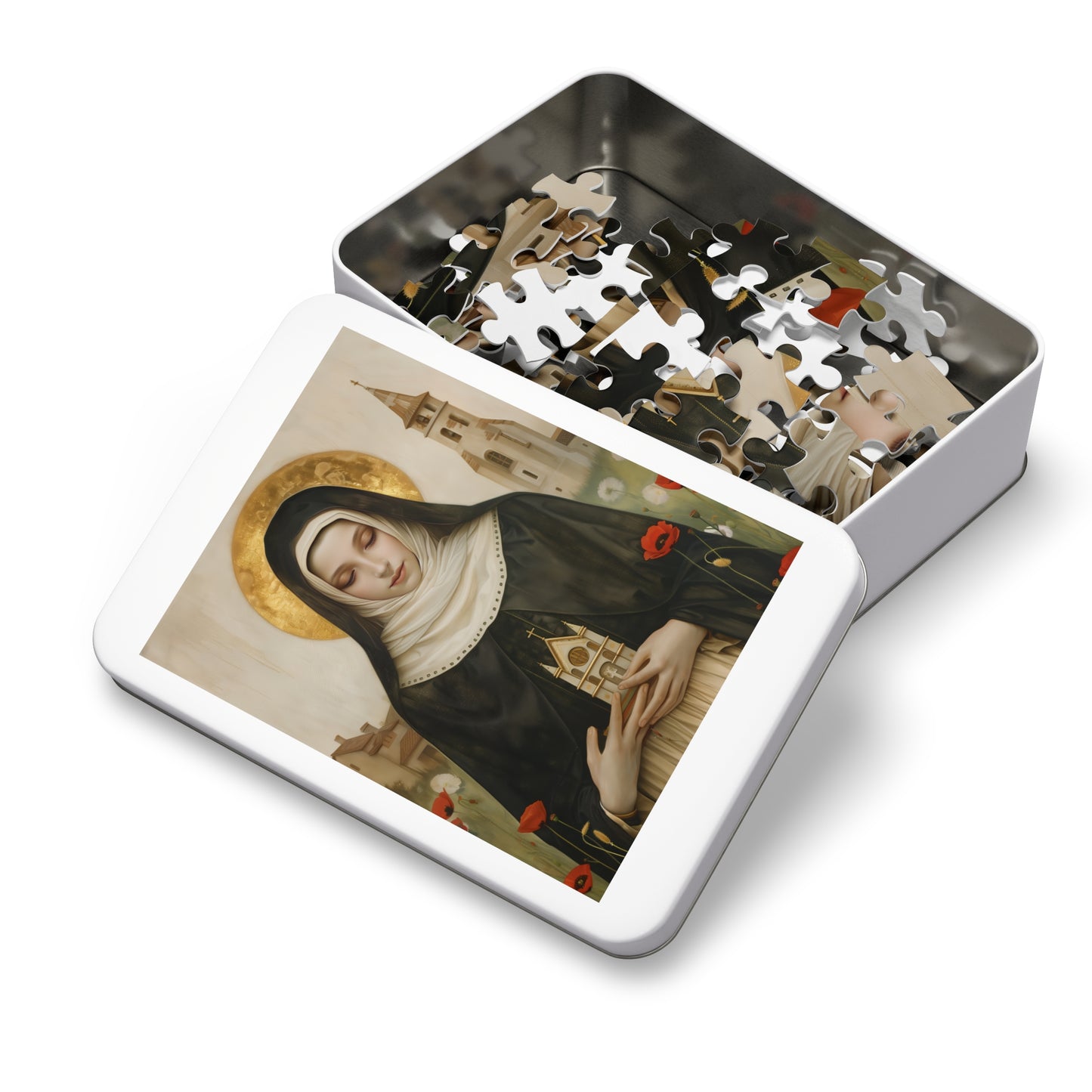 Saint Erentrude - Puzzle and Keepsake Tin - Religious (30, 110, 252, 500,1000) - Religious Catholic Puzzle Art