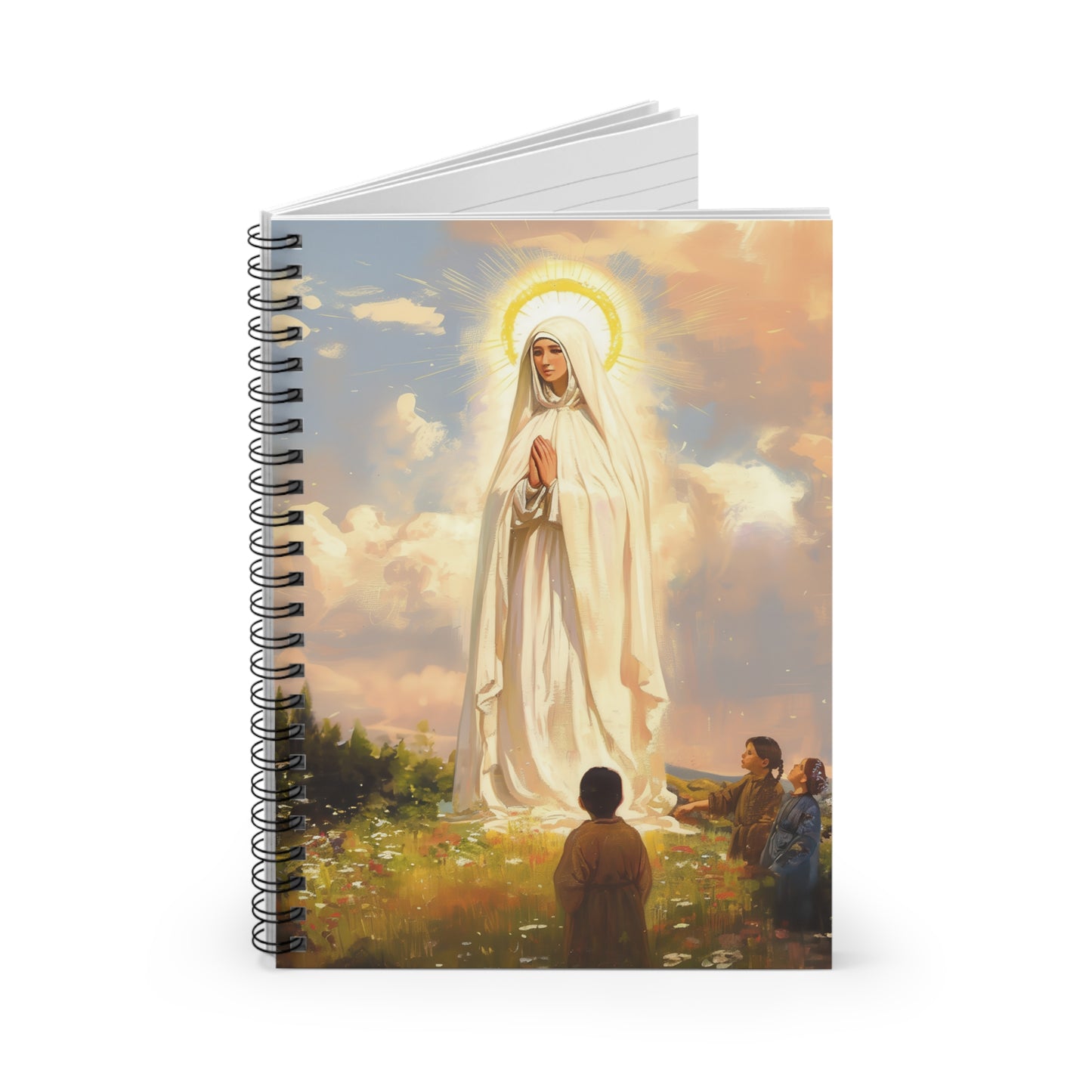 Our Lady of Fátima - Sanctified Souls Art - Religious - Spiral Notebook - Ruled Line - Catholic Religious art present gift