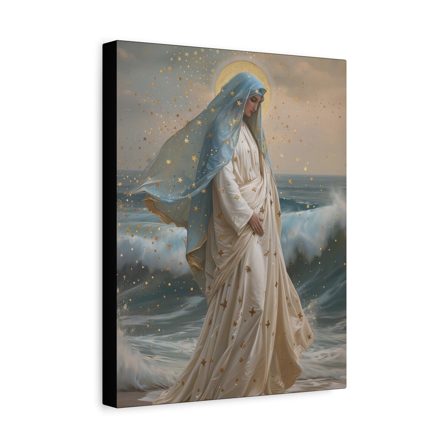 Ocean's Embrace - Devotion to Our Lady - Musseum Wrapped Canvas - Sanctified Souls - Religious Art for your Home - Our Lady Star of the Sea