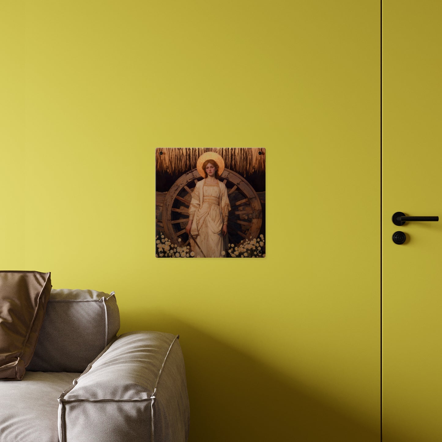 Saint Catherine of Alexandria Wall Art Panel - Ready to Hang Acrylic Print - Catholic Saint Art - Patron Saint Print - No Frame needed