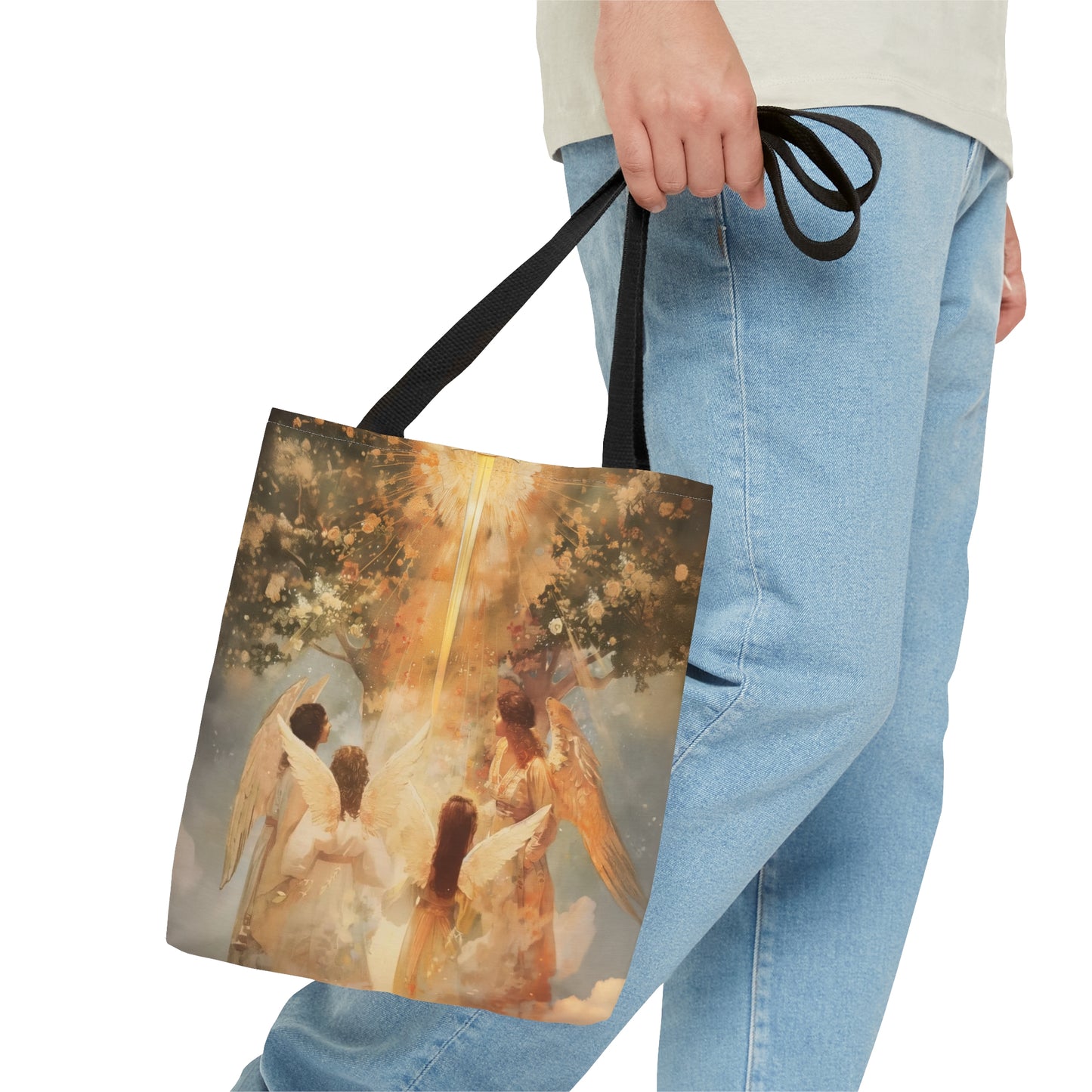 The Watchers of the First Dawn - Guardians of Eden - Tote Bag - Large Medium Small Faith Art Bag - Catholic Faith Purse