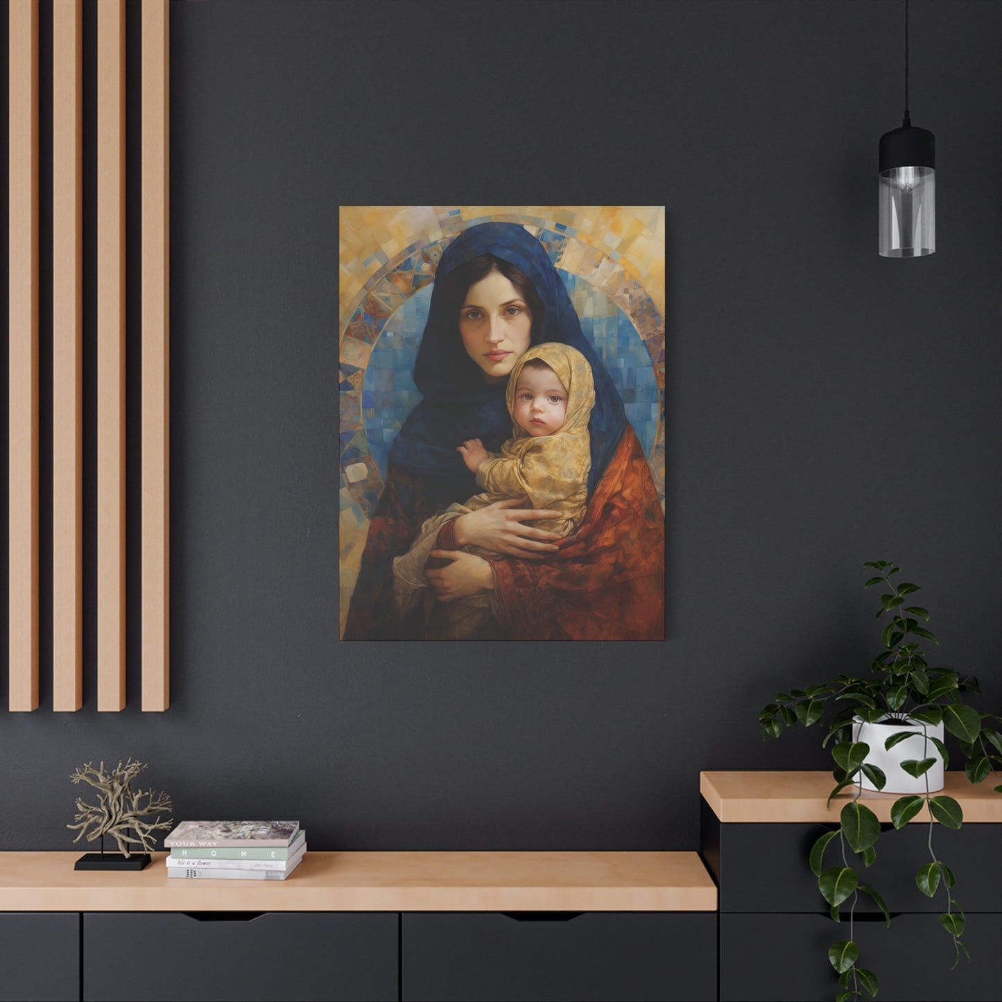 Maternal Seraph - Virgin Mary and Infant Jesus - Museum Wrapped Canvas - Religious Art for your Home - Catholic Art - Mary and Christ Child