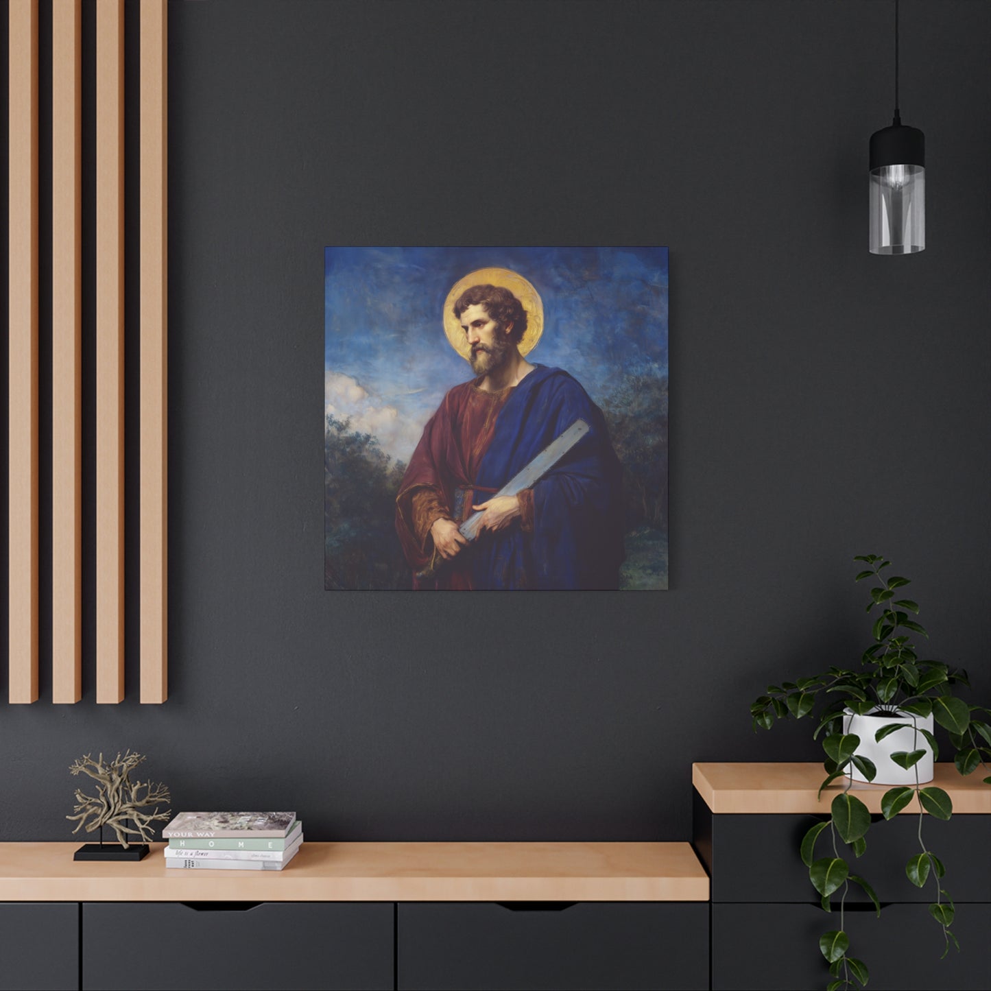 Saint Simon the Apostle  - Gallery Wrapped Canvas - Print - Religious Art for your Home - Catholic Art