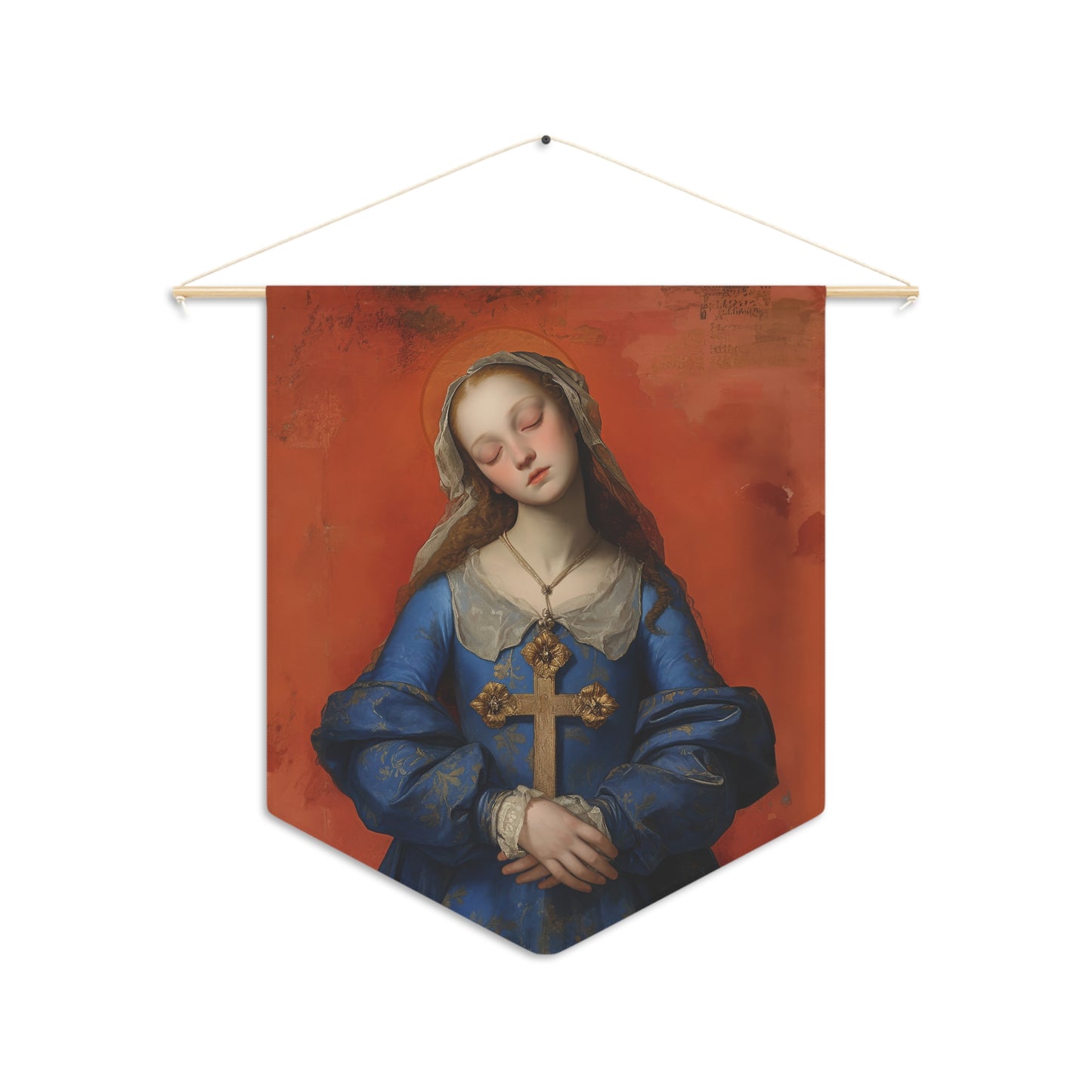 Saint Philomena of San Severino Pennant / Banner / Wall Hanging - Prayer room art - 18" x 21" - Catholic prayer Religious Christian Gift