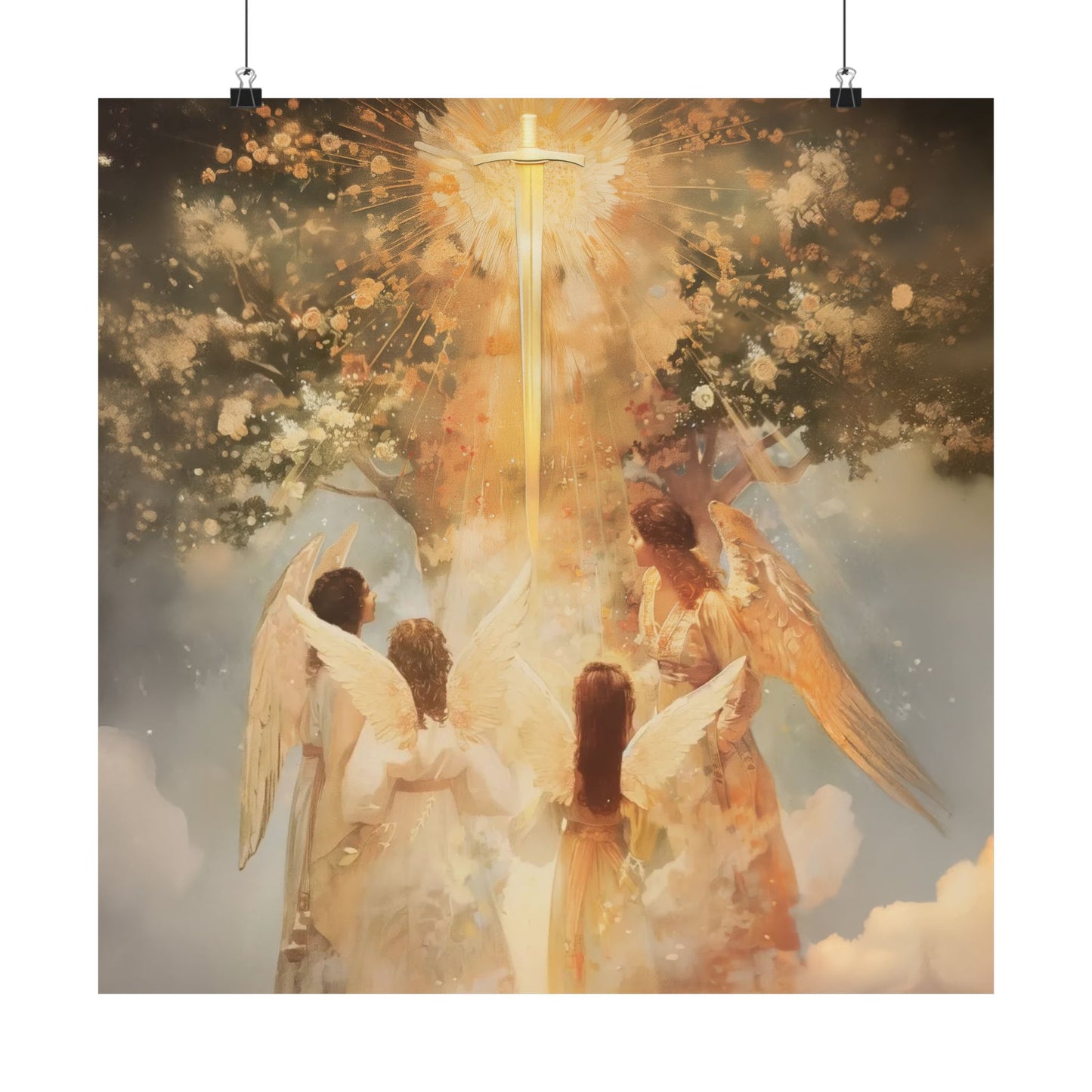 The Watchers of the First Dawn - Guardians of Eden - Sanctified Souls Print - Multiple Sizes - Premium Matte Vertical Posters