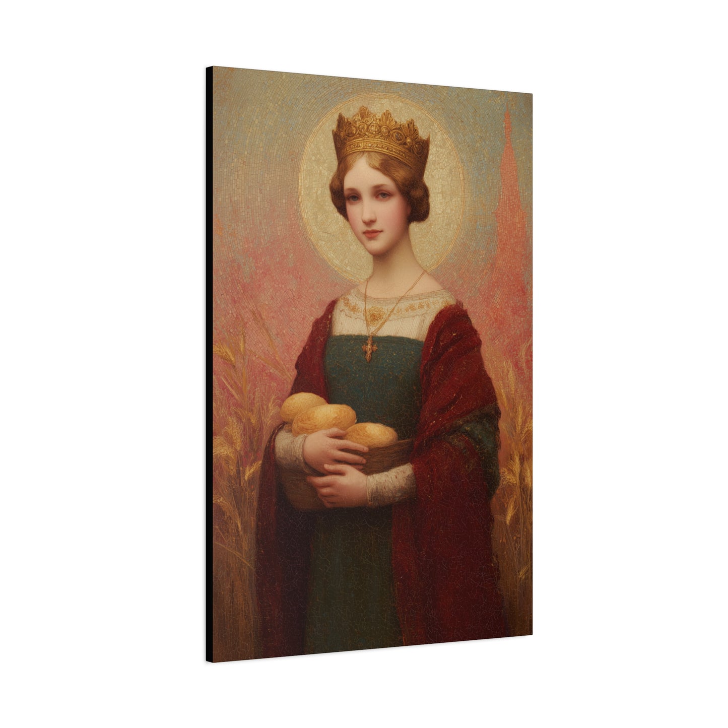 Saint Elizabeth of Hungary - Gallery Wrapped Canvas - Print - Religious Art for your Home - Catholic Patron Saint Art - Princess