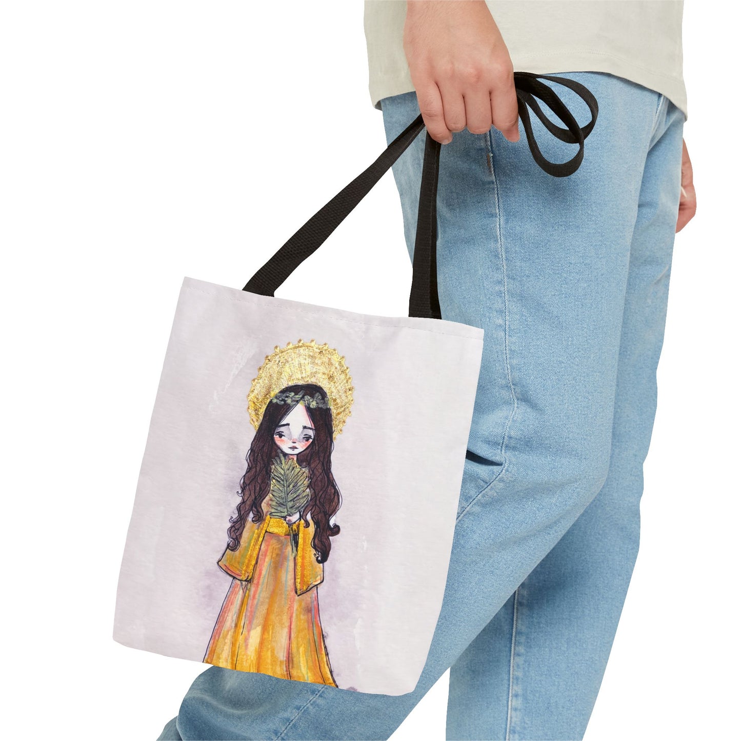 Saint Charity Tote - Hand-Drawn Art | Catholic Tote Bag | Faith Hope and Charity Youngest Sister | Catholic Devotional Prayer Bag