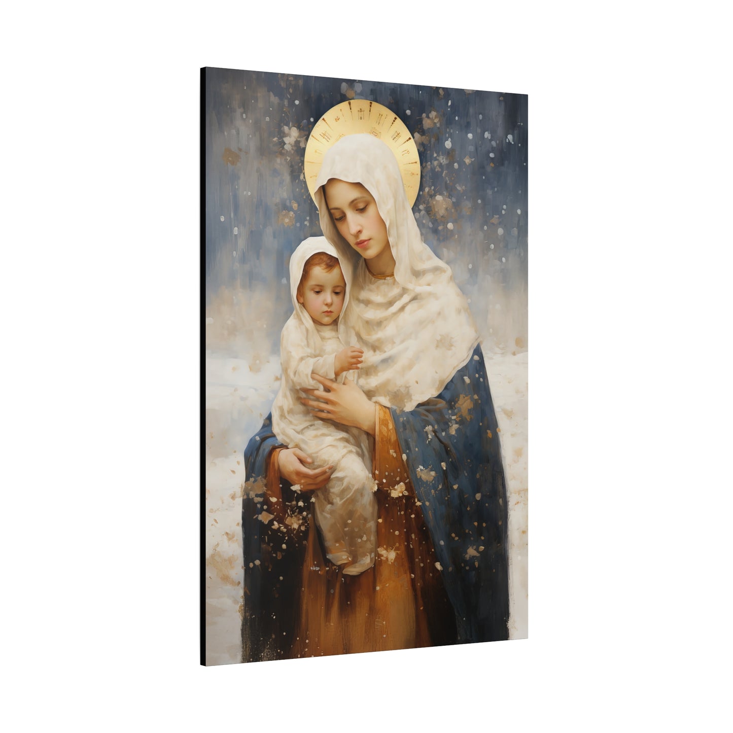 Winter's Grace : Our Lady of the Snows Canvas Print - Multiple Sizes - Catholic Home art - Gallery Wrapped Canvas - Sanctified Souls Print