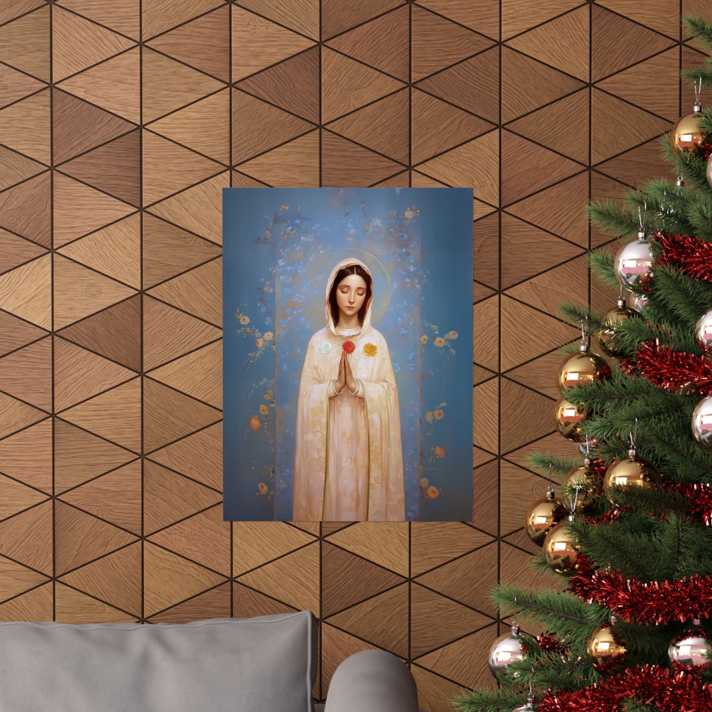 Rosa Mystica - Mystical Rose - Mother Mary - Marian Art - Sanctified Souls Print - Multiple Sizes - Premium Vertical Posters