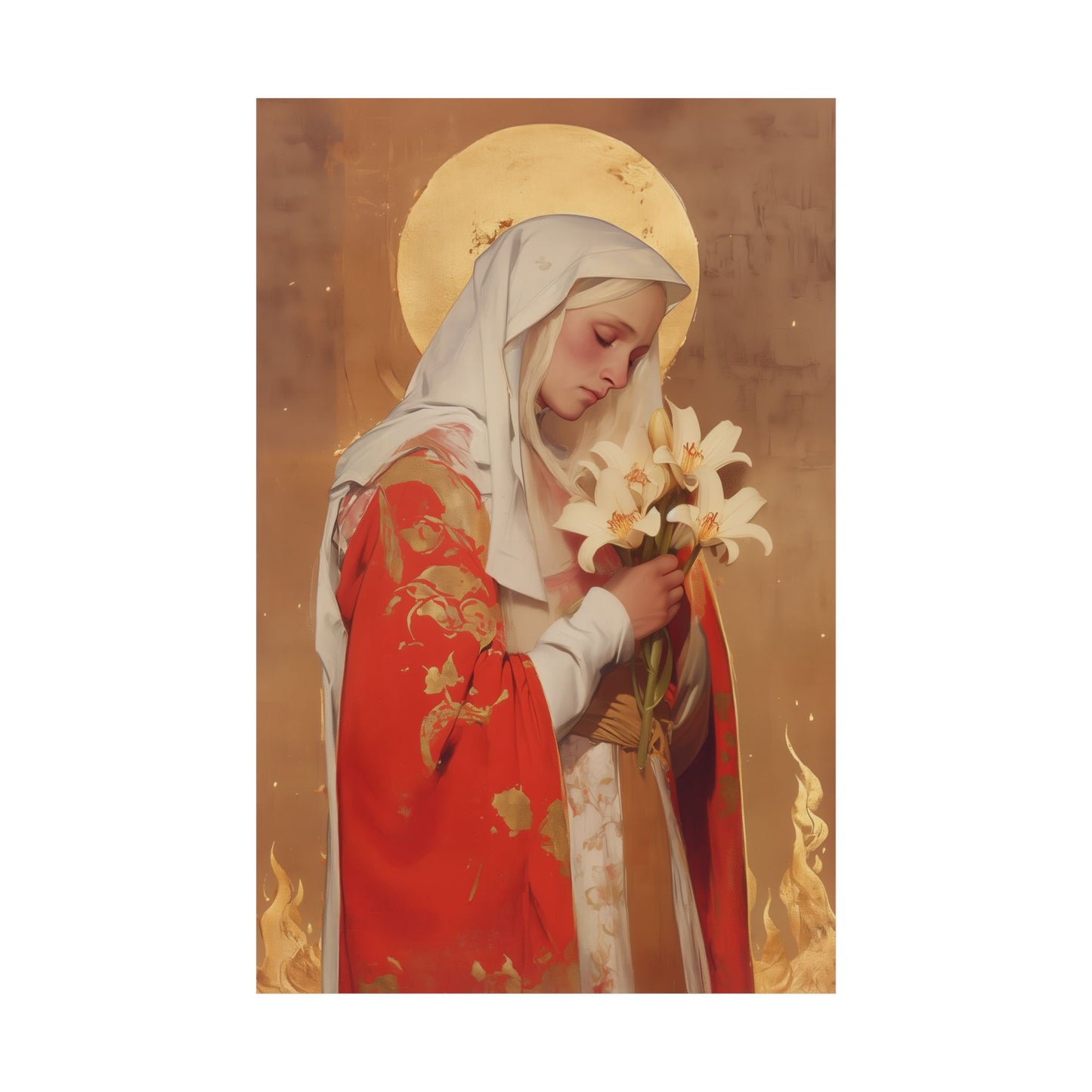 Saint Faith of Agen - Sanctified Souls Print - Multiple Sizes - Premium Matte Vertical Posters