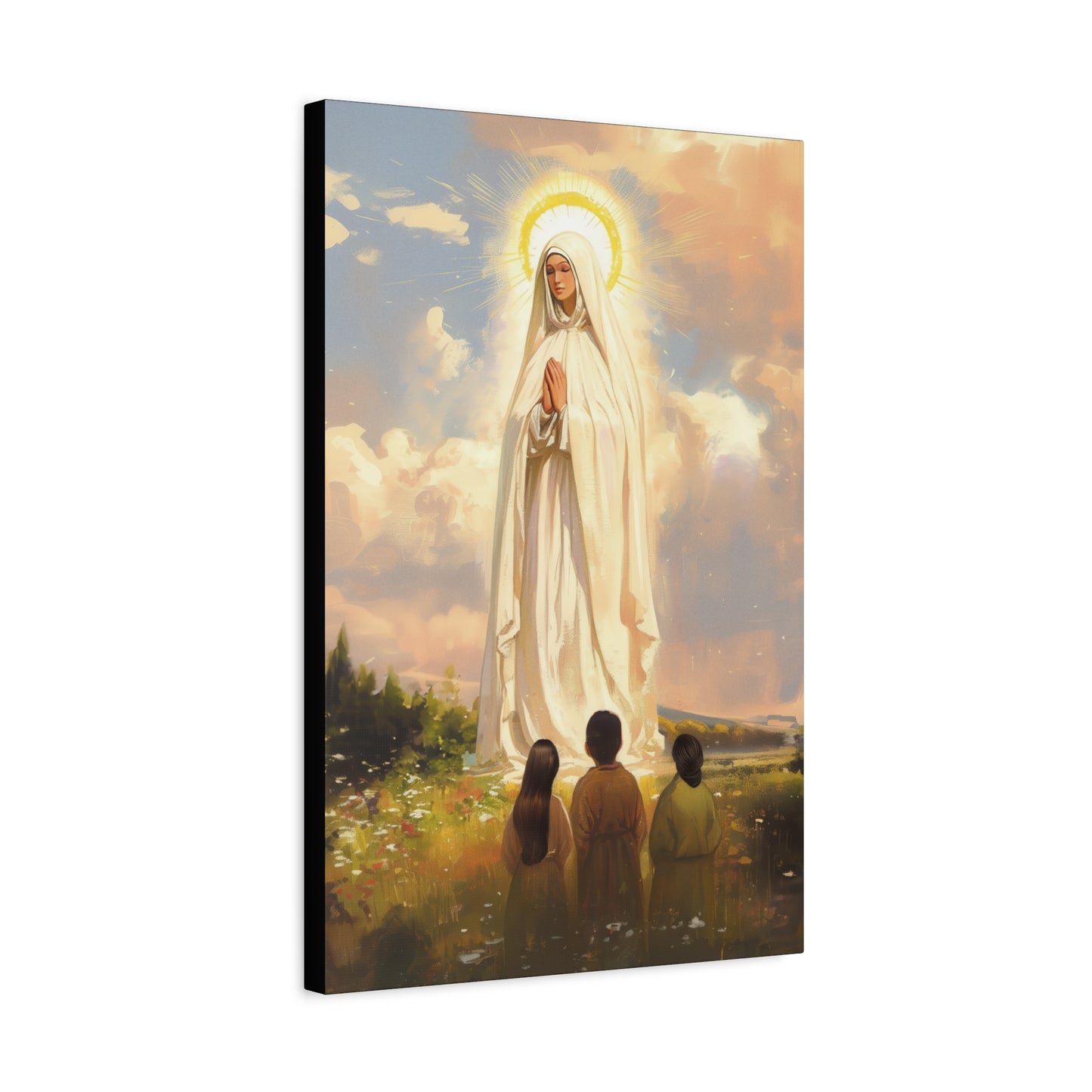 Our Lady of Fátima - Gallery Wrapped Canvas - Print - Religious Art for your Home - Catholic art print - prayer room art