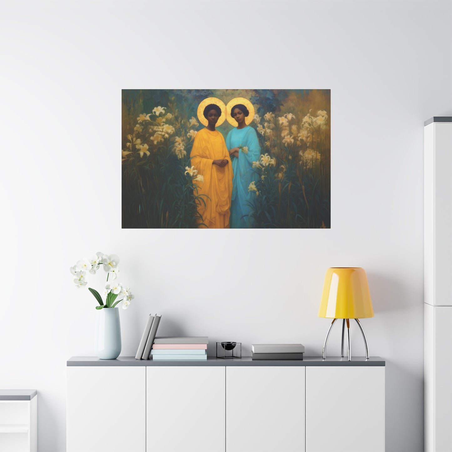 Saint Perpetua and Saint Felicity -  Museum Wrapped Canvas - Sanctified Souls Print - Religious Art for your Home - Catholic Saint Art