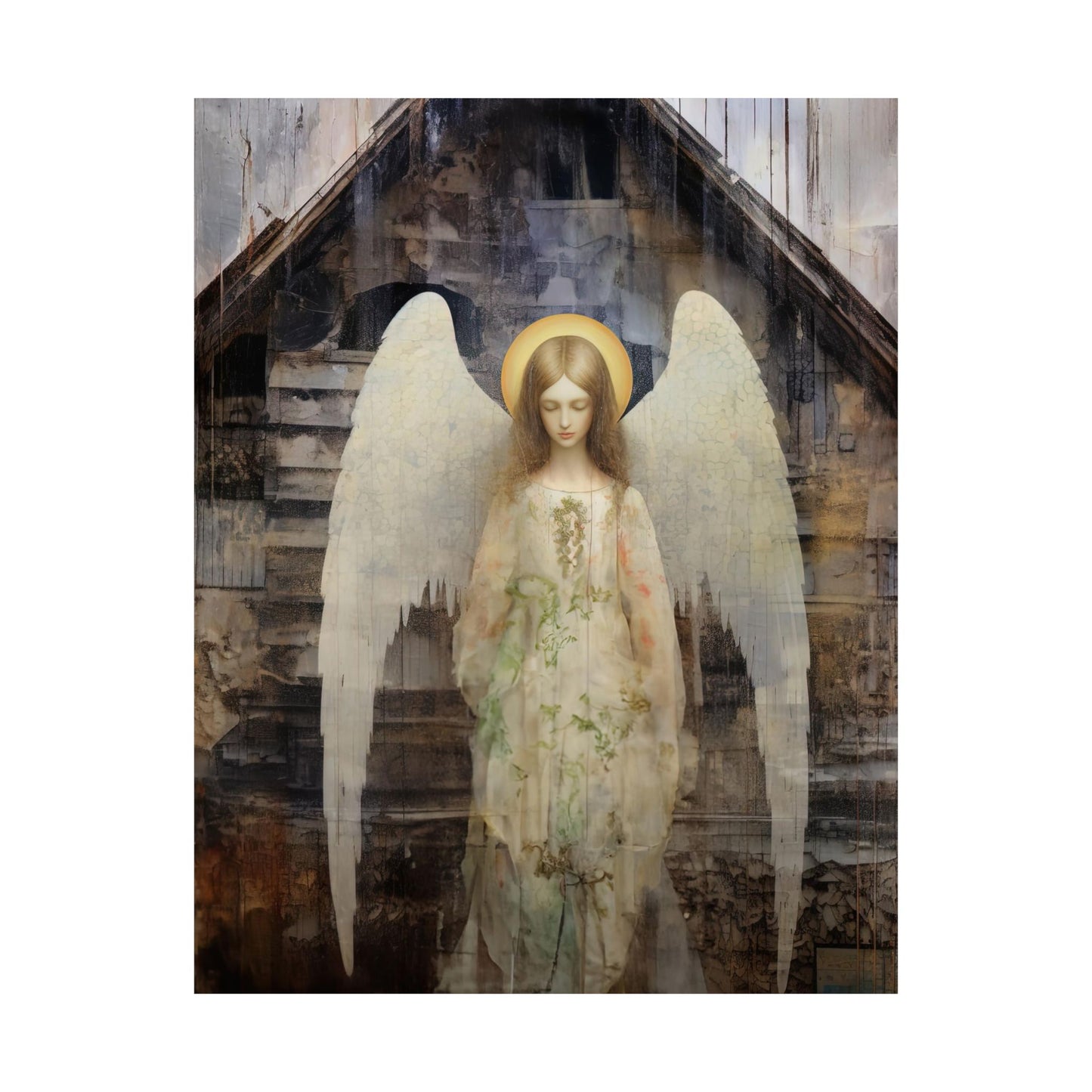 The Unseen Protector - Sanctified Souls Print - Multiple Sizes - Premium Matte Vertical Poster - Guardian Angel