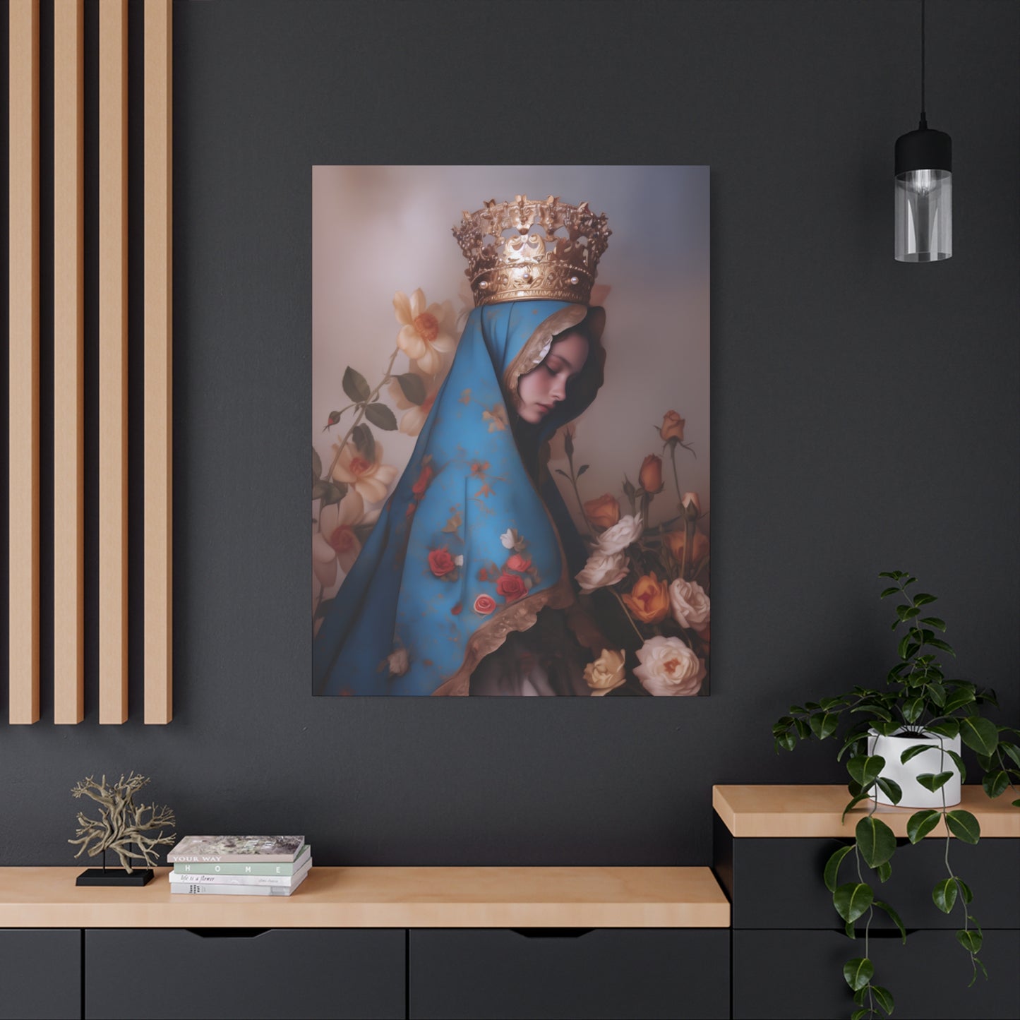 Our Lady of the Roses - Gallery Wrapped Canvas - Print - Religious Art for your Home - Catholic Art