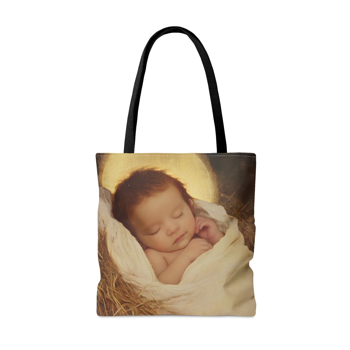 Jesus, the Newborn Light of the World - Tote Bag - Large Medium Small Faith Art Bag - Catholic Faith Purse