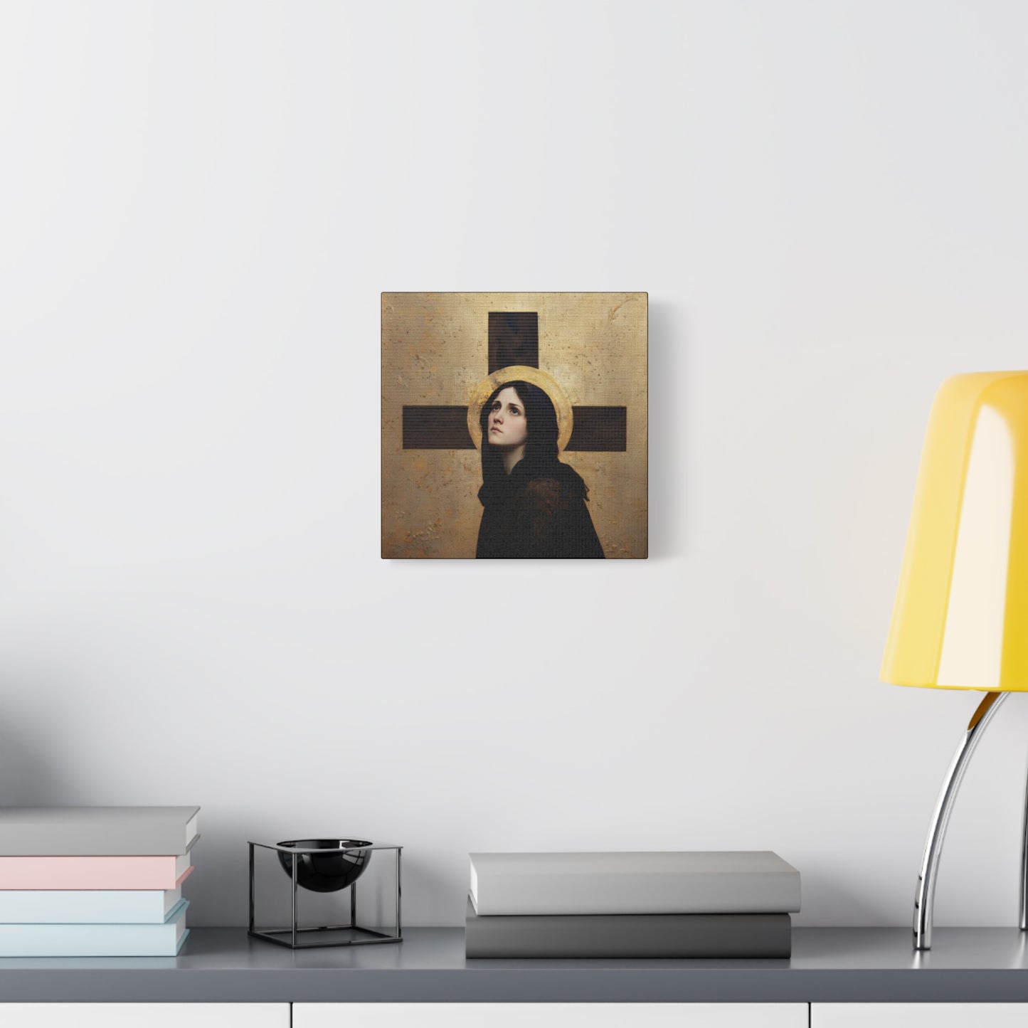 Our Lady of the Cross - Mother Mary  - Our Lady of the Crucifix - Marian Art - Gallery Wrapped Canvas - Print - Catholic Art Print