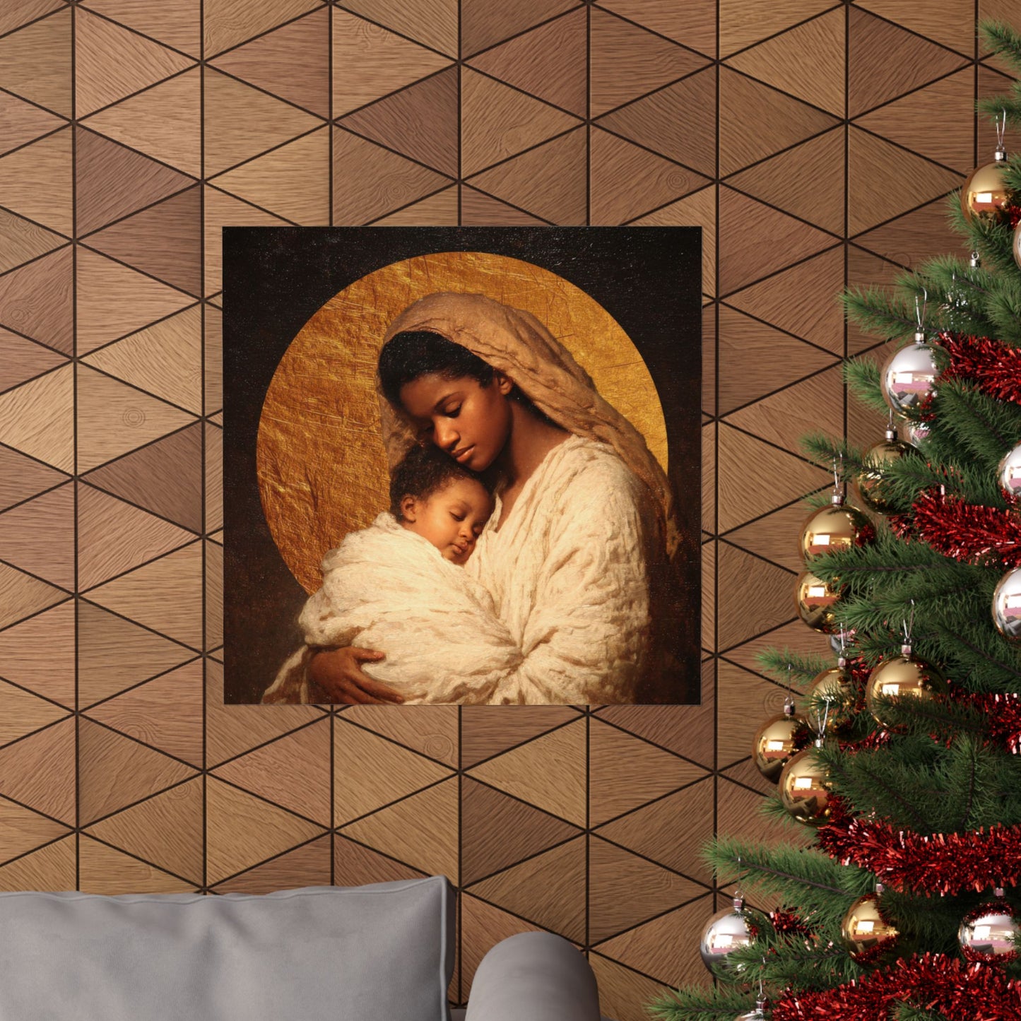 Our Lady of the Manger - Mother Mary and the Christ Child - Sanctified Souls Print - Multiple Sizes - Premium Matte Vertical Posters
