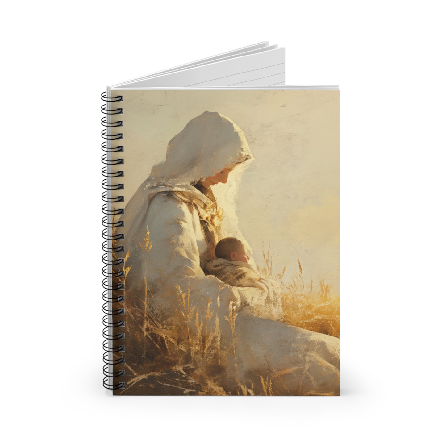 Our Lady of the Harvest / Prairie - Mother Mary - Journal - Sanctified Souls Art - Religious Based Notebook - Spiral Notebook